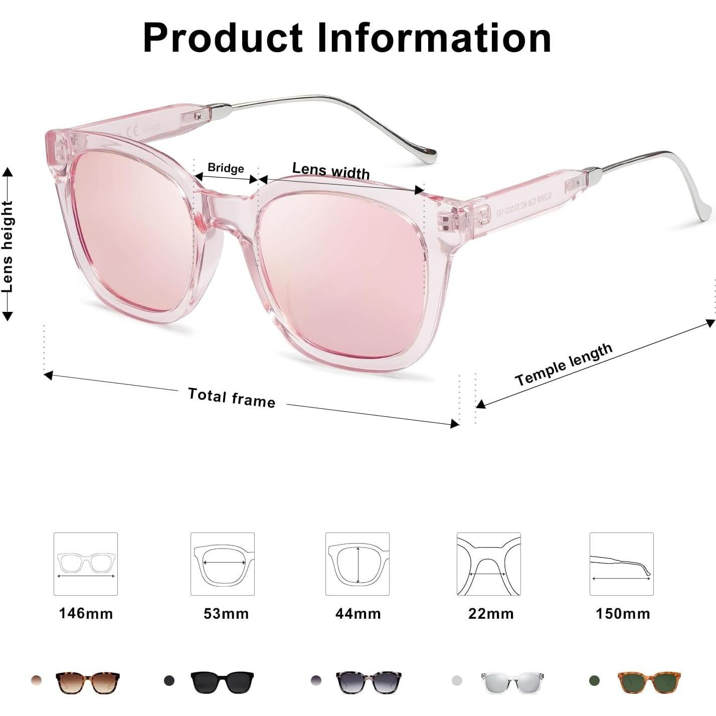 Gafas de Sol SOJOS Cuadradas Polarizadas UV400 SJ2050