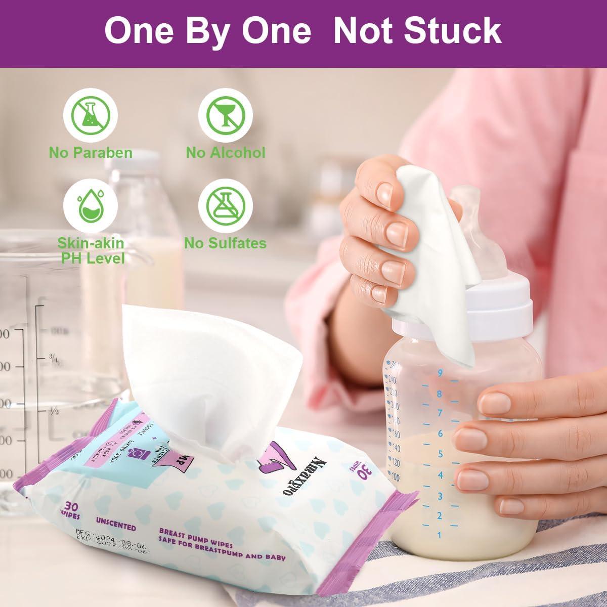 Toallitas de Limpieza Natural Nmuxyro para Extractores de Leche - 90 Unidades