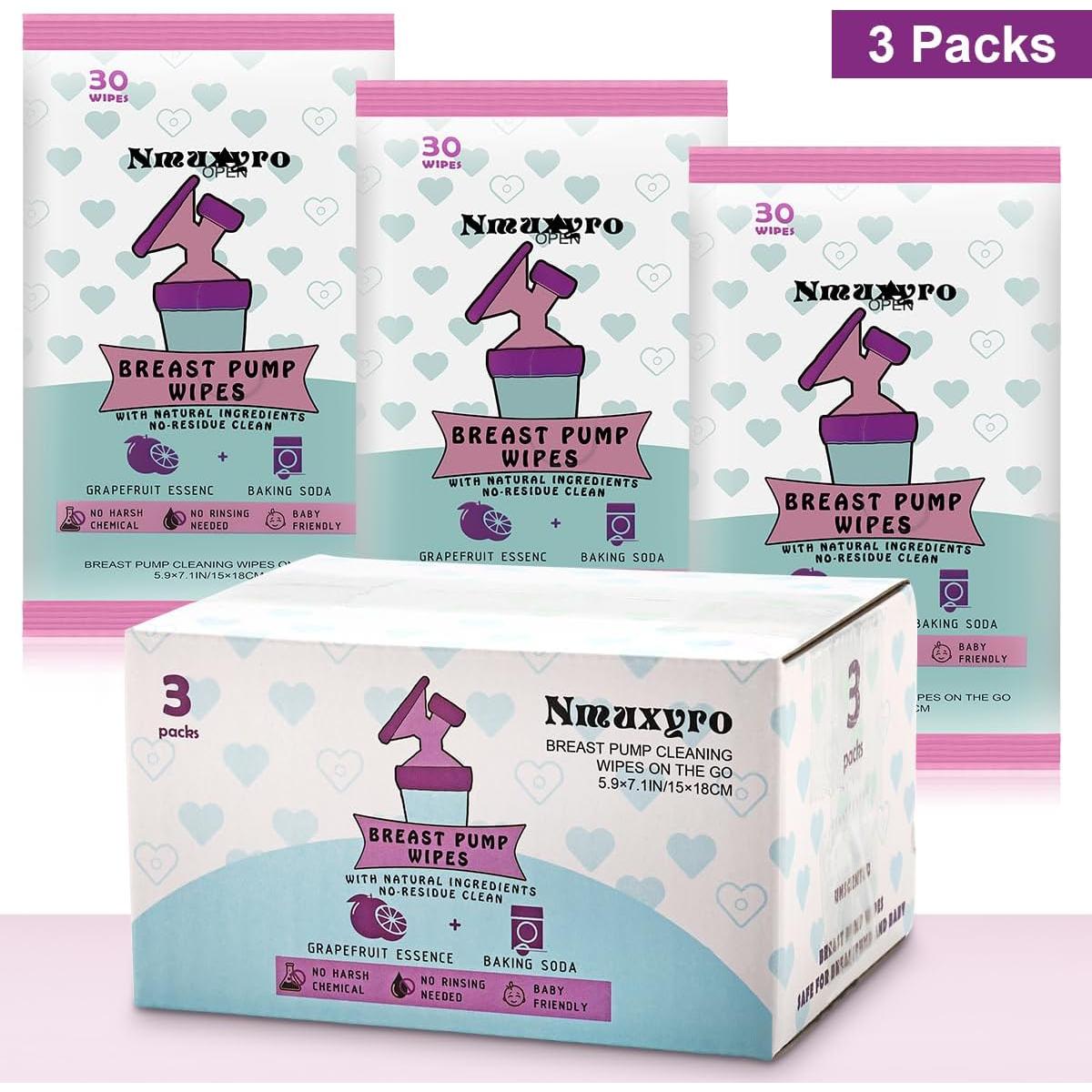 Toallitas de Limpieza Natural Nmuxyro para Extractores de Leche - 90 Unidades