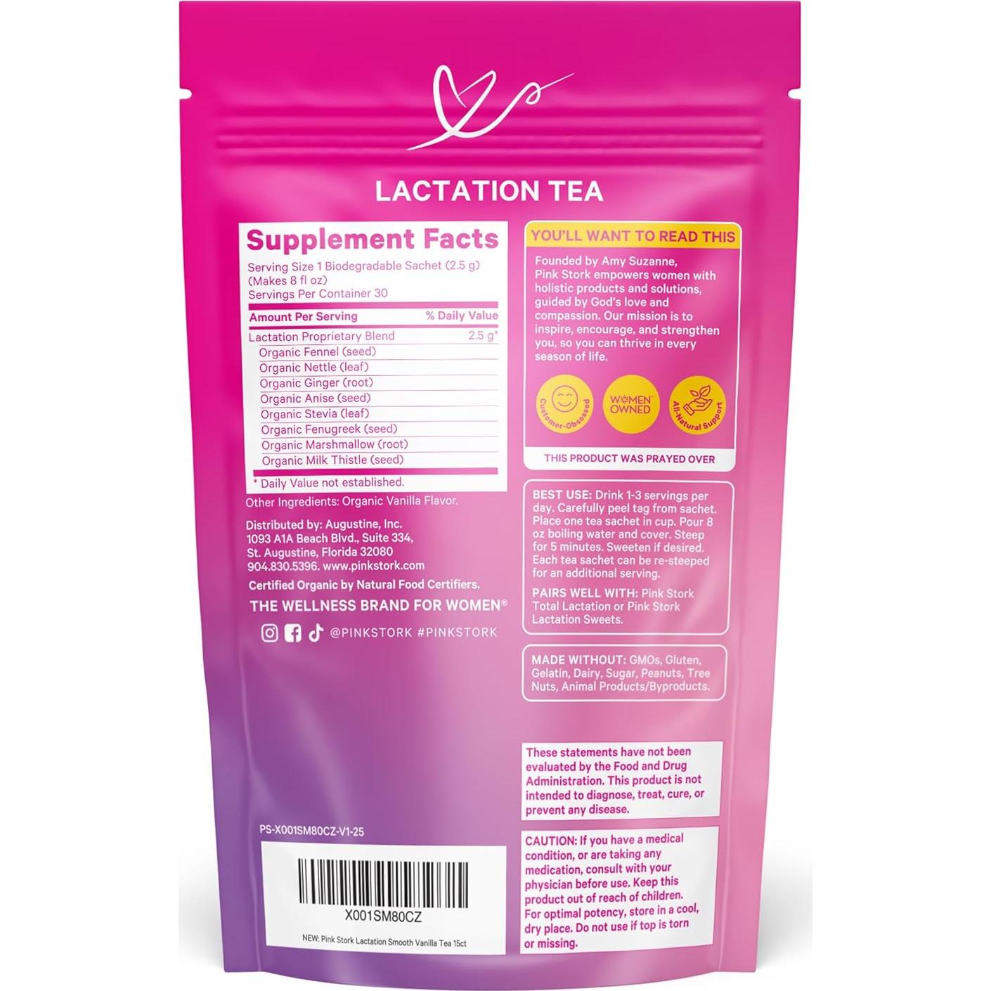 Té de Lactancia Orgánico Pink Stork - Fenogreco y Hinojo - 15 Bolsitas