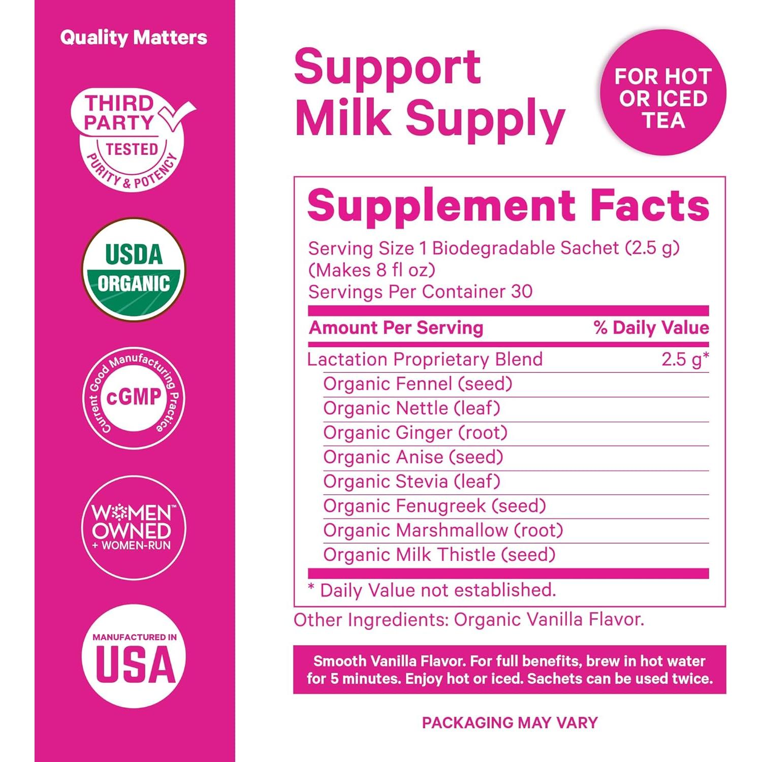 Té de Lactancia Orgánico Pink Stork - Fenogreco y Hinojo - 15 Bolsitas