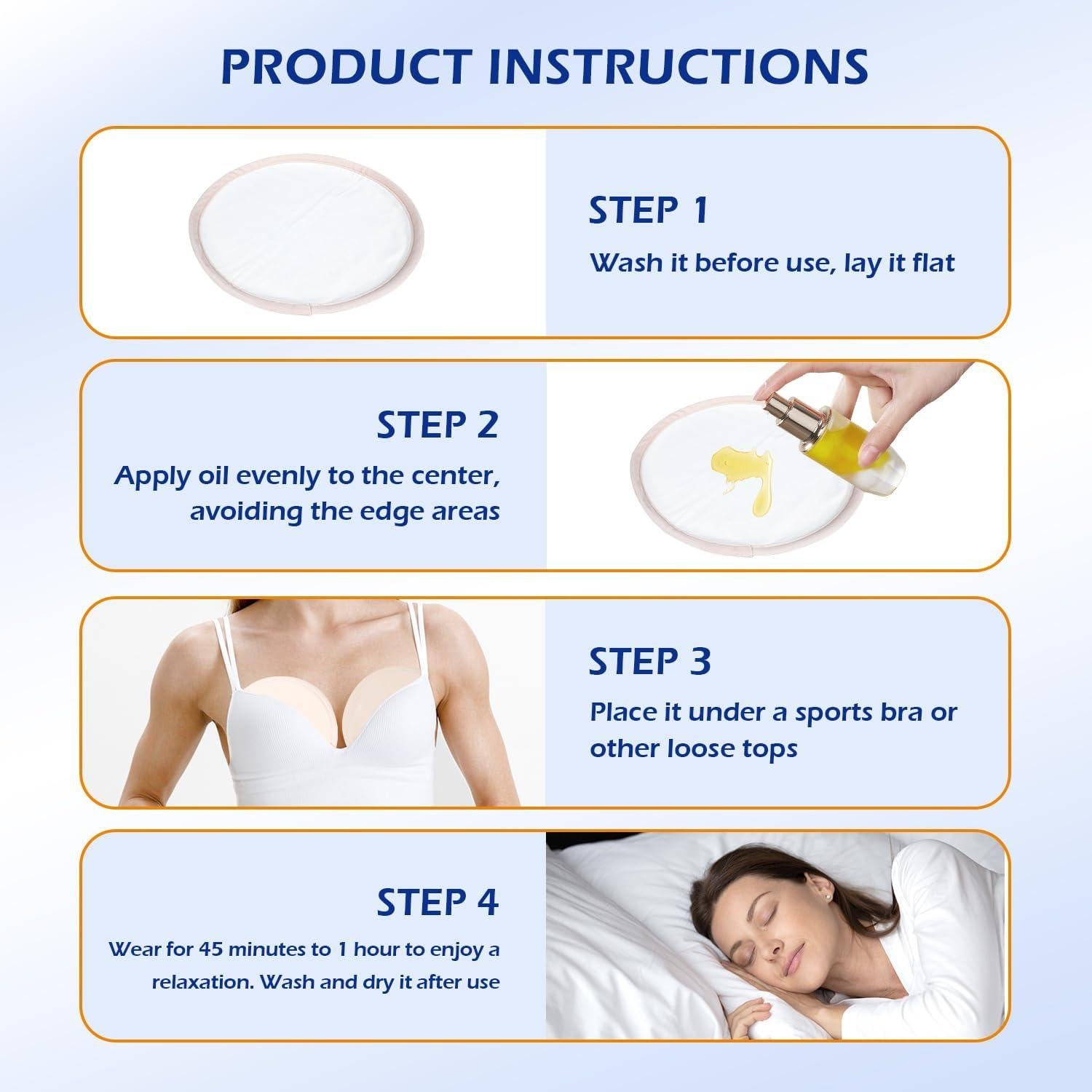 Compresas de Aceite de Ricino Poyday - 4 Piezas Reutilizables