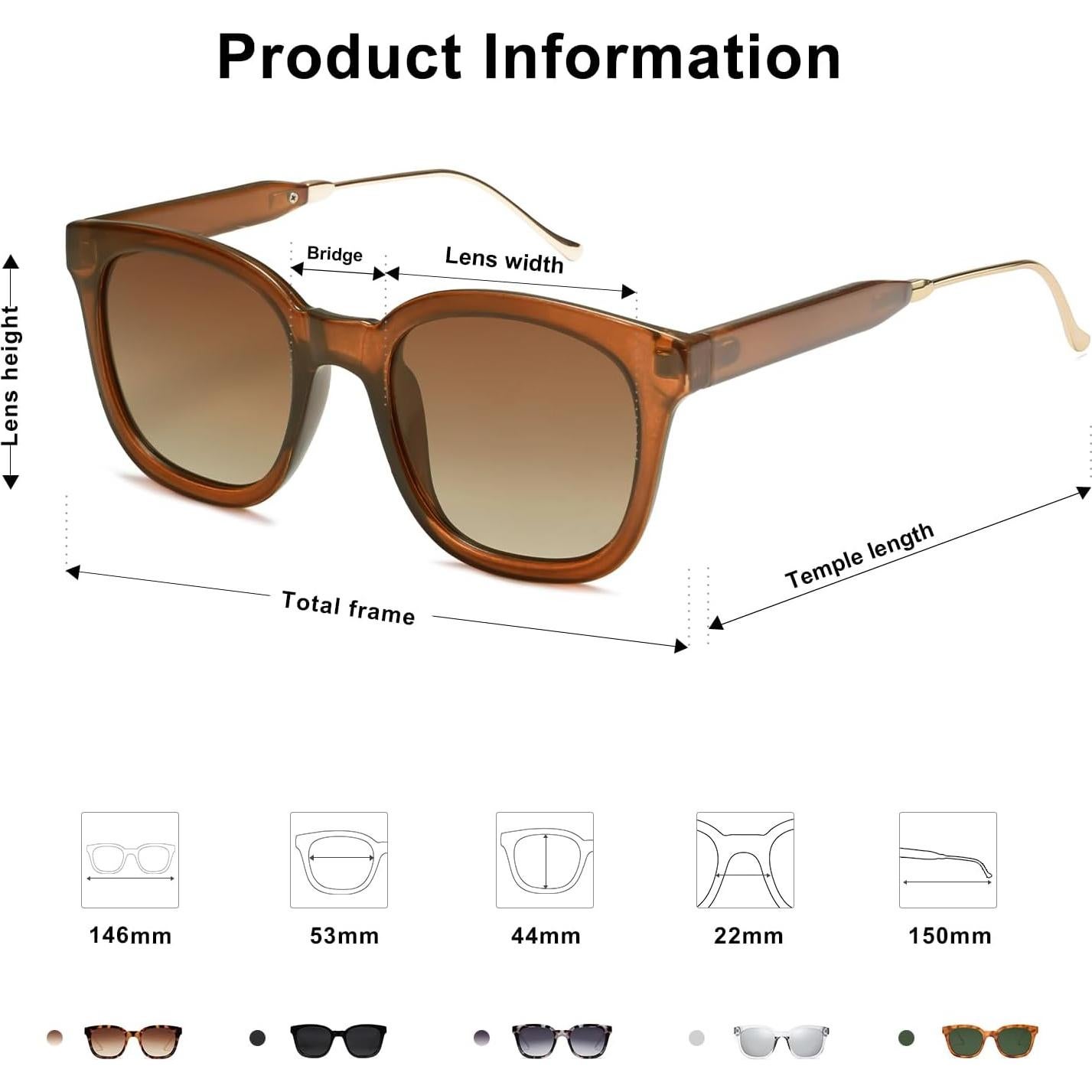 Gafas de sol polarizadas SOJOS SJ2050 UV400 cuadradas