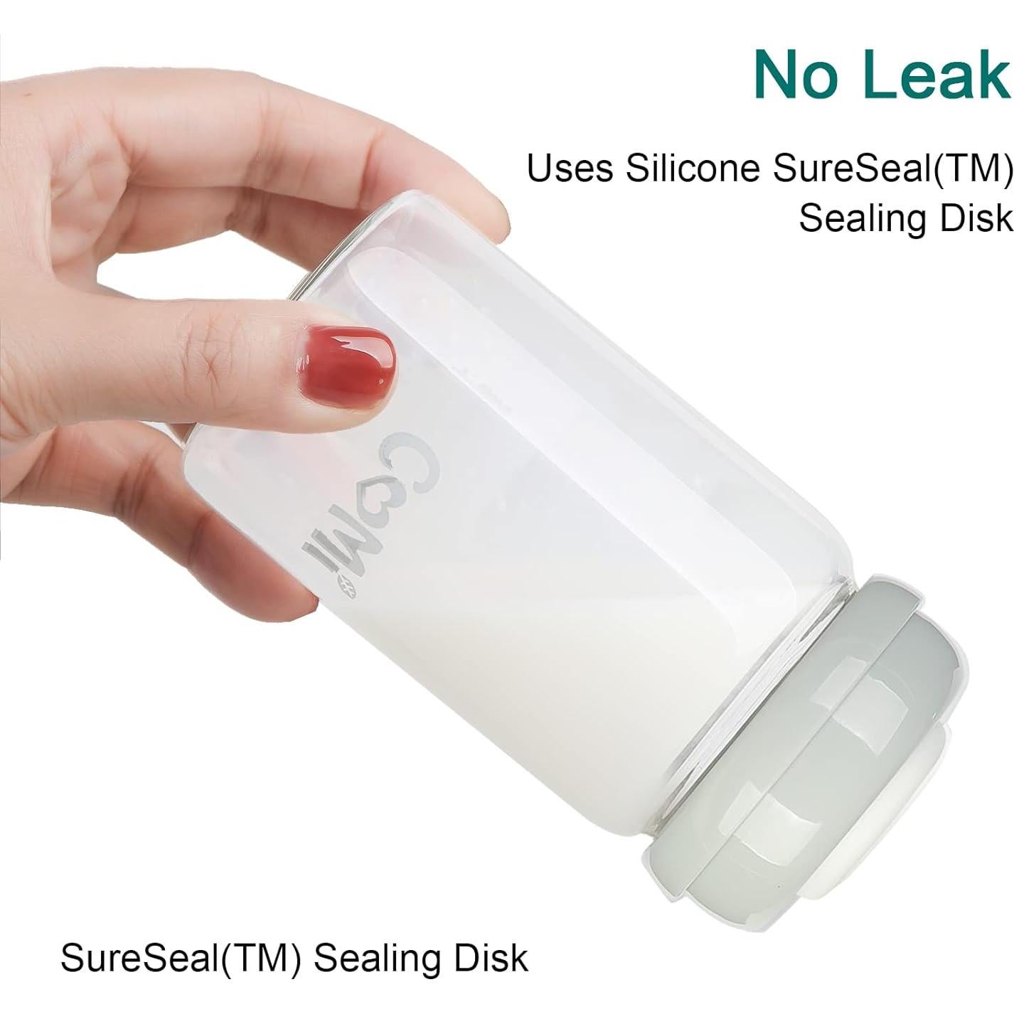 Botella de Almacenamiento de Leche Materna COMI 180ml Vidrio 4 Pzas