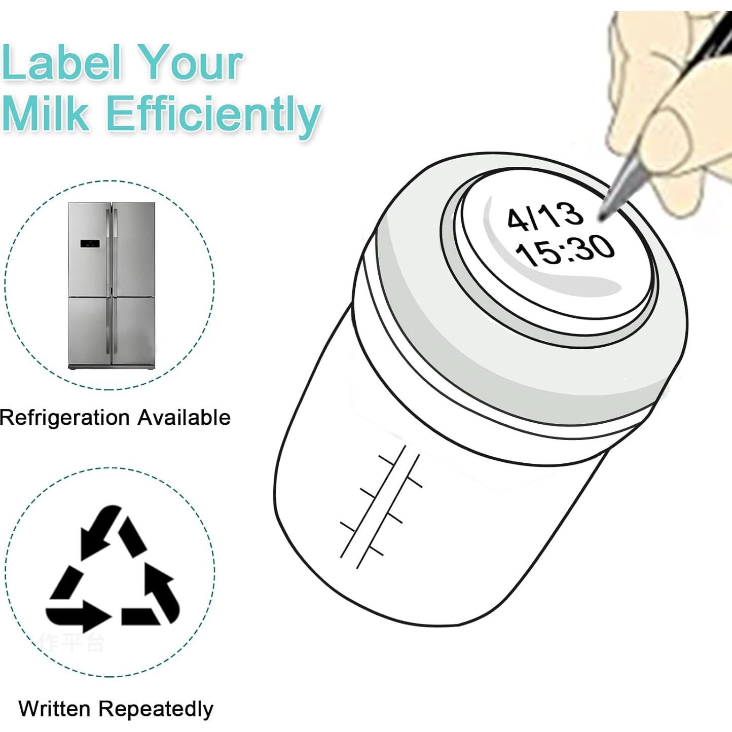 Botella de Almacenamiento de Leche Materna COMI 180ml Vidrio 4 Pzas