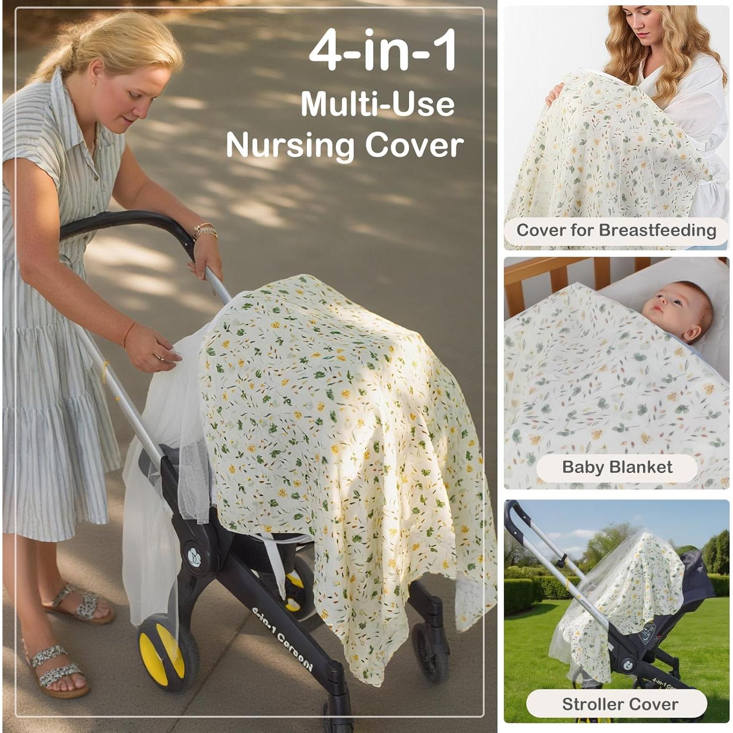 Cubierta de Lactancia Muselina 100% Algodón Transpirable