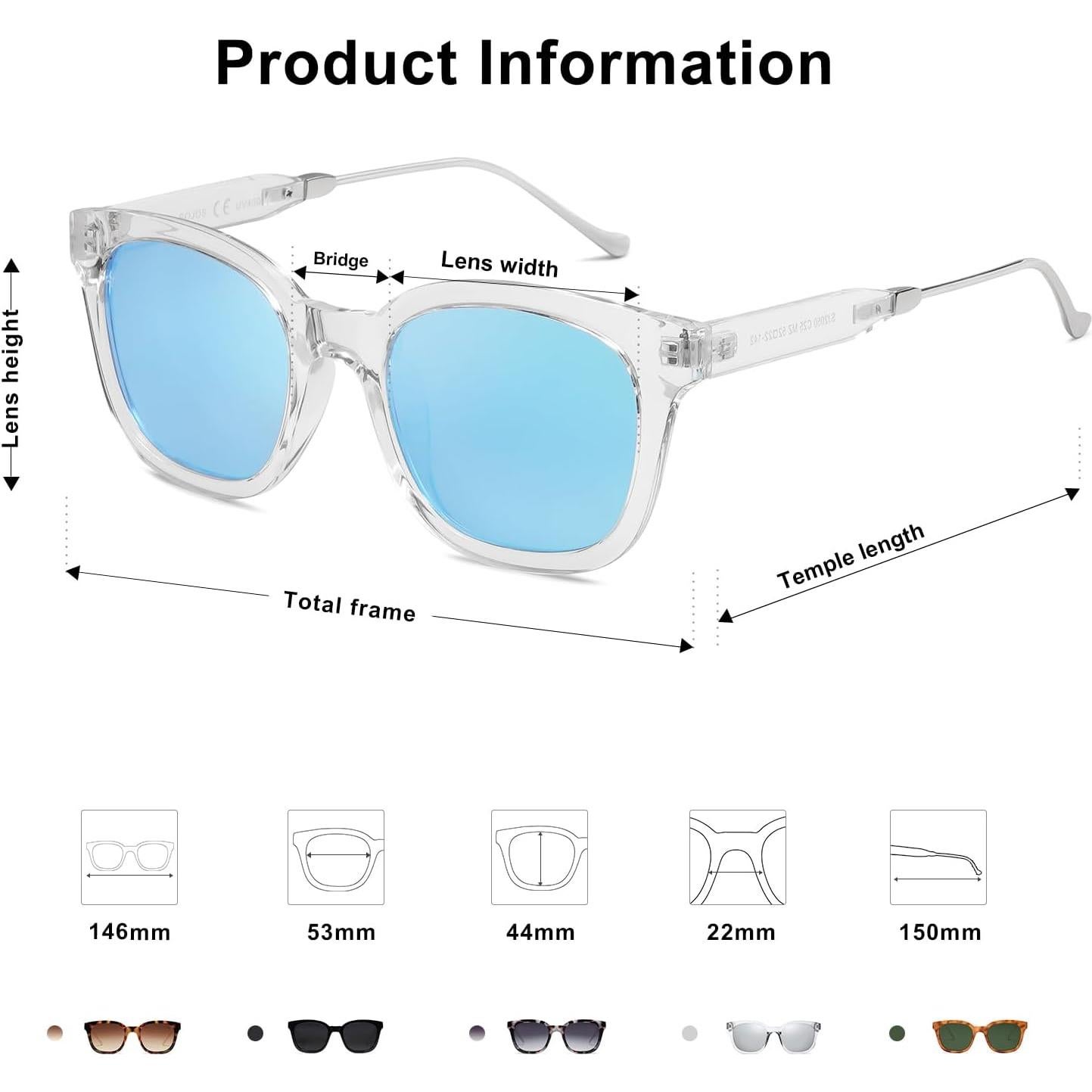 Gafas de Sol SOJOS SJ2050 Cuadradas Polarizadas UV400