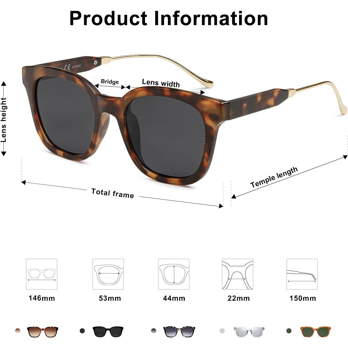 Gafas de Sol SOJOS SJ2050 Cuadradas Polarizadas UV400