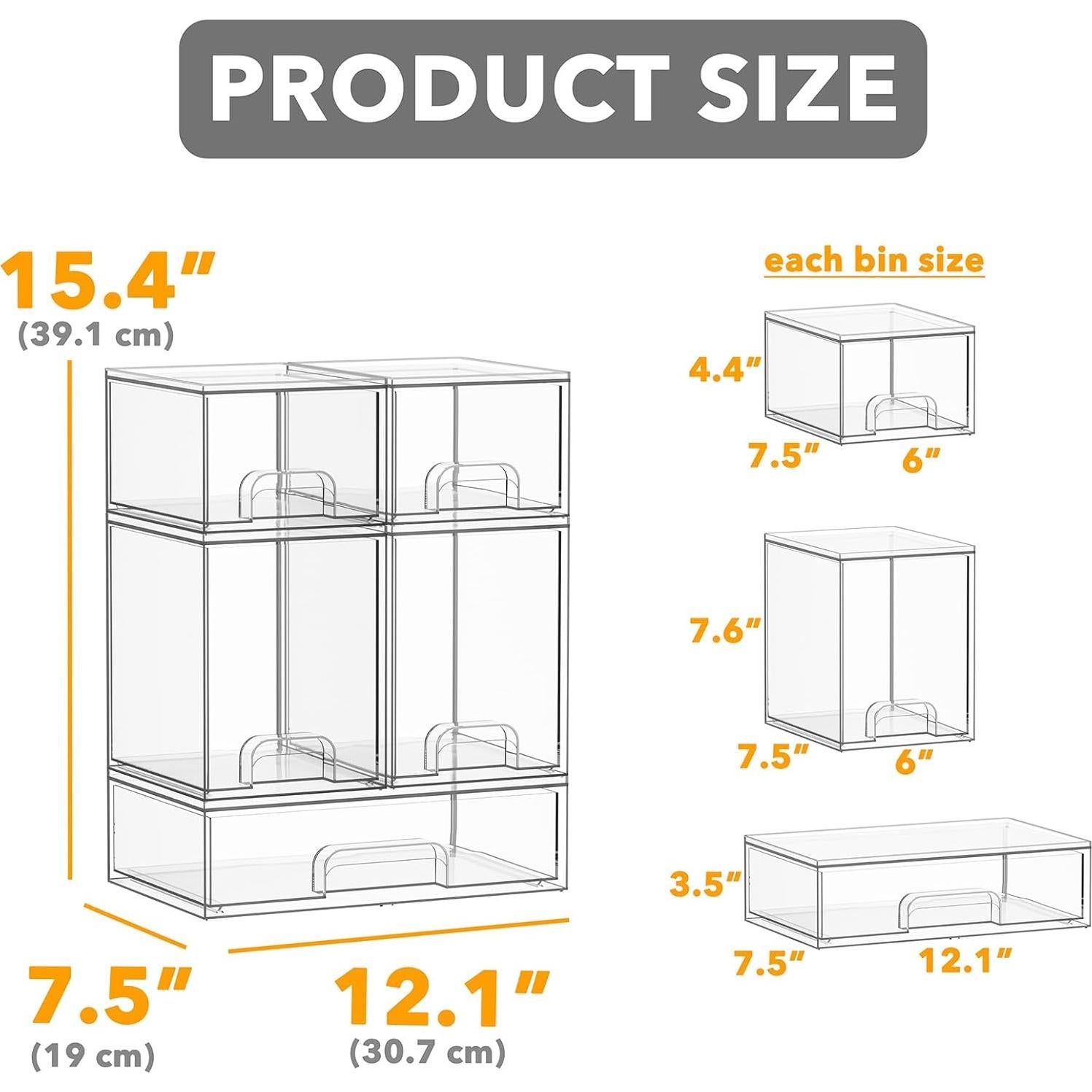 Organizador de Botellas SpaceAid Acrílico Transparente 5 Piezas