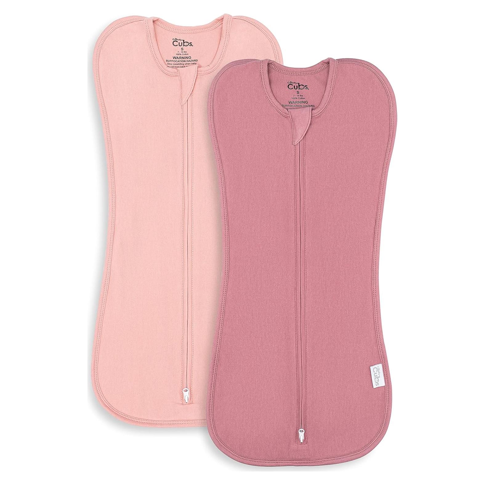 Manta Envueltos Comfy Cubs 100% Algodón Rosa Malva 0-3 Meses