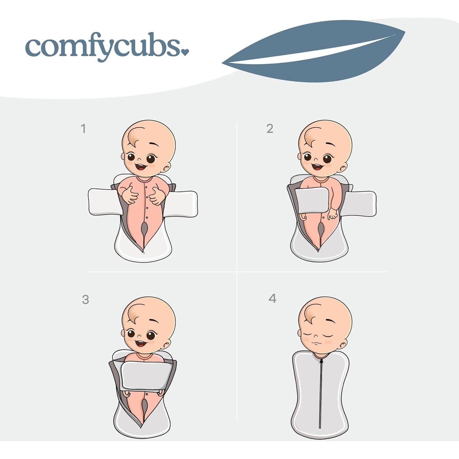 Manta Envueltos Comfy Cubs 100% Algodón Rosa Malva 0-3 Meses