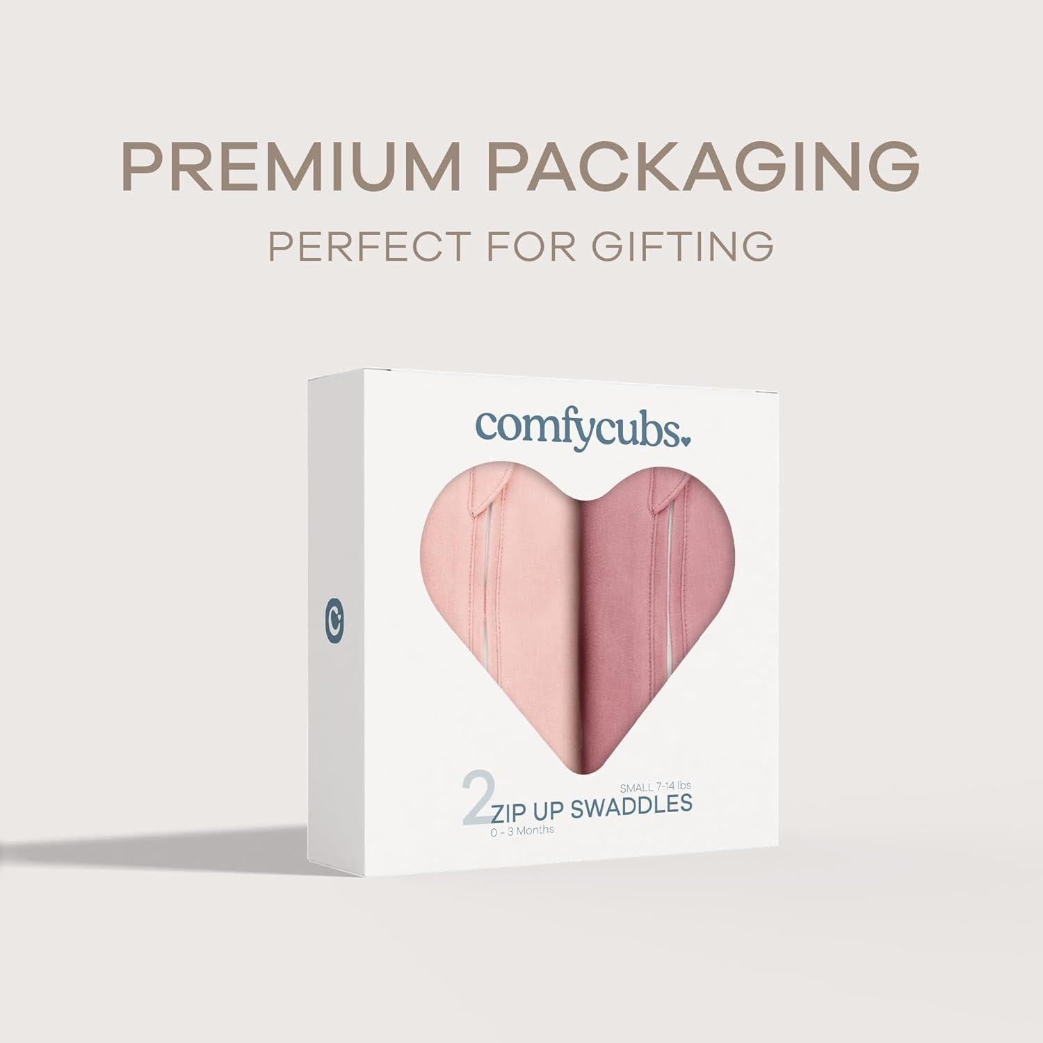 Manta Envueltos Comfy Cubs 100% Algodón Rosa Malva 0-3 Meses