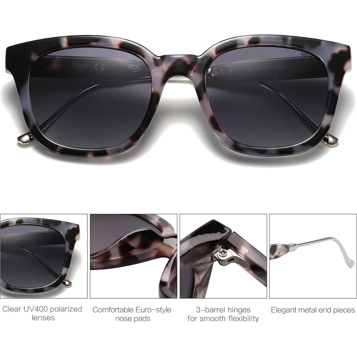 Gafas de Sol SOJOS Cuadradas Polarizadas UV400 SJ2050