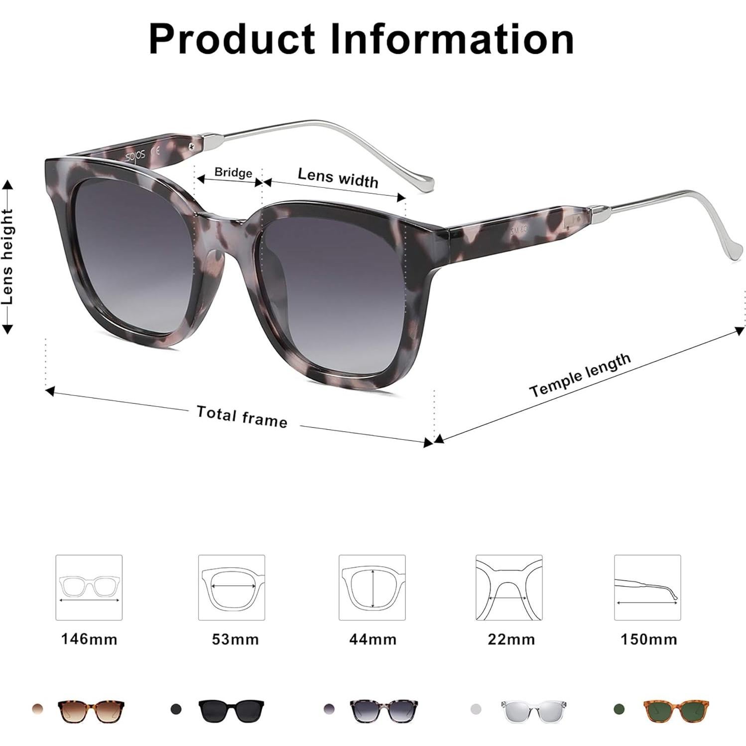 Gafas de Sol SOJOS Cuadradas Polarizadas UV400 SJ2050