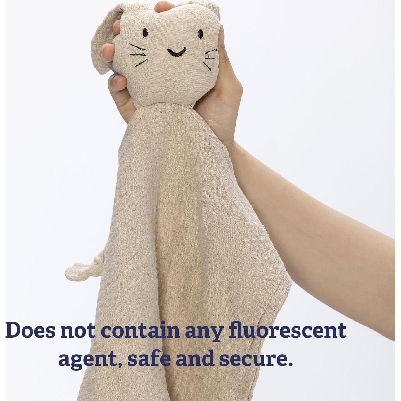 Manta de Seguridad TOHARA Conejo-Khaki Algodón Orgánico 28x43cm