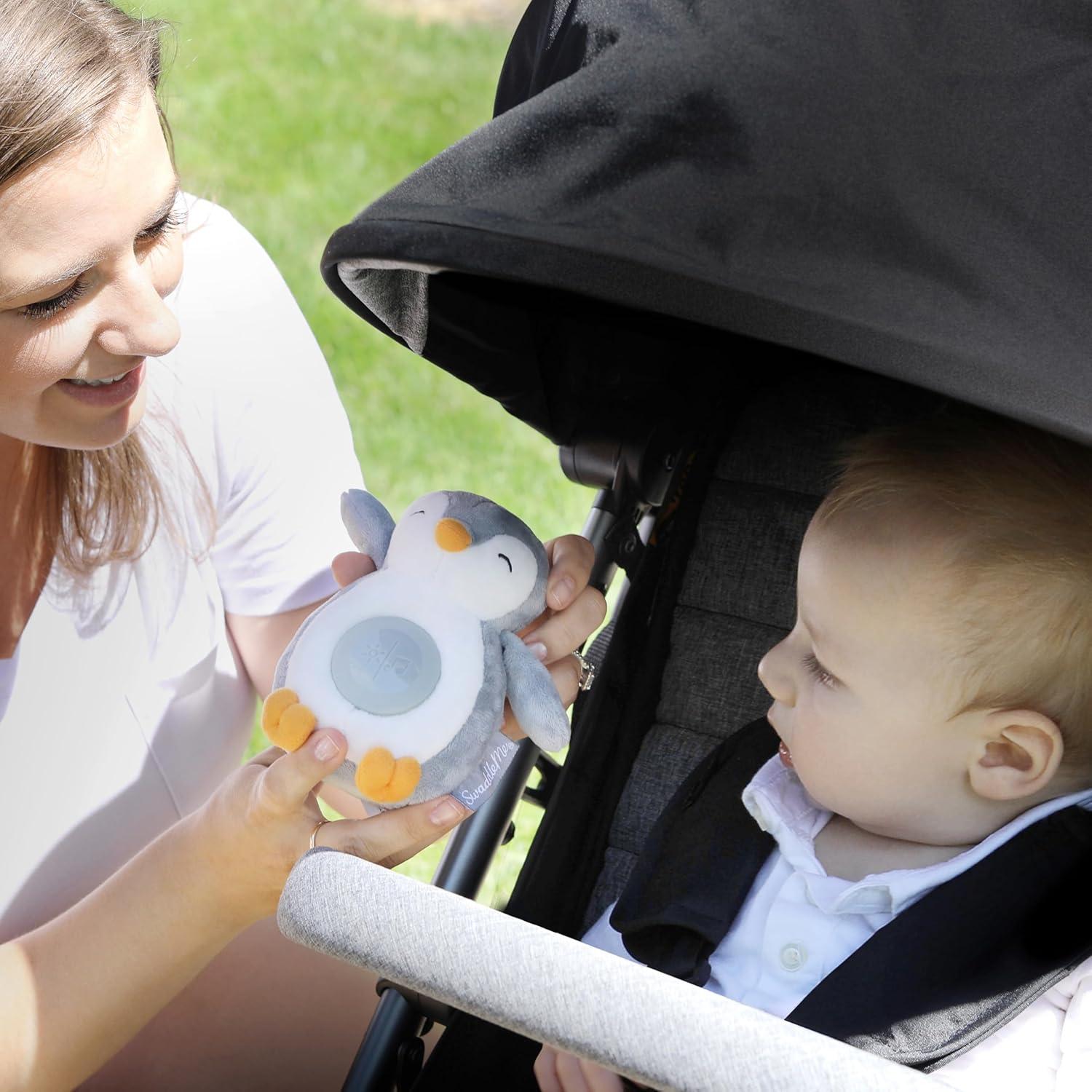 Soporte Portátil para Bebé SwaddleMe Slumber Buddies Mini Pingüino - Sonidos Relajantes