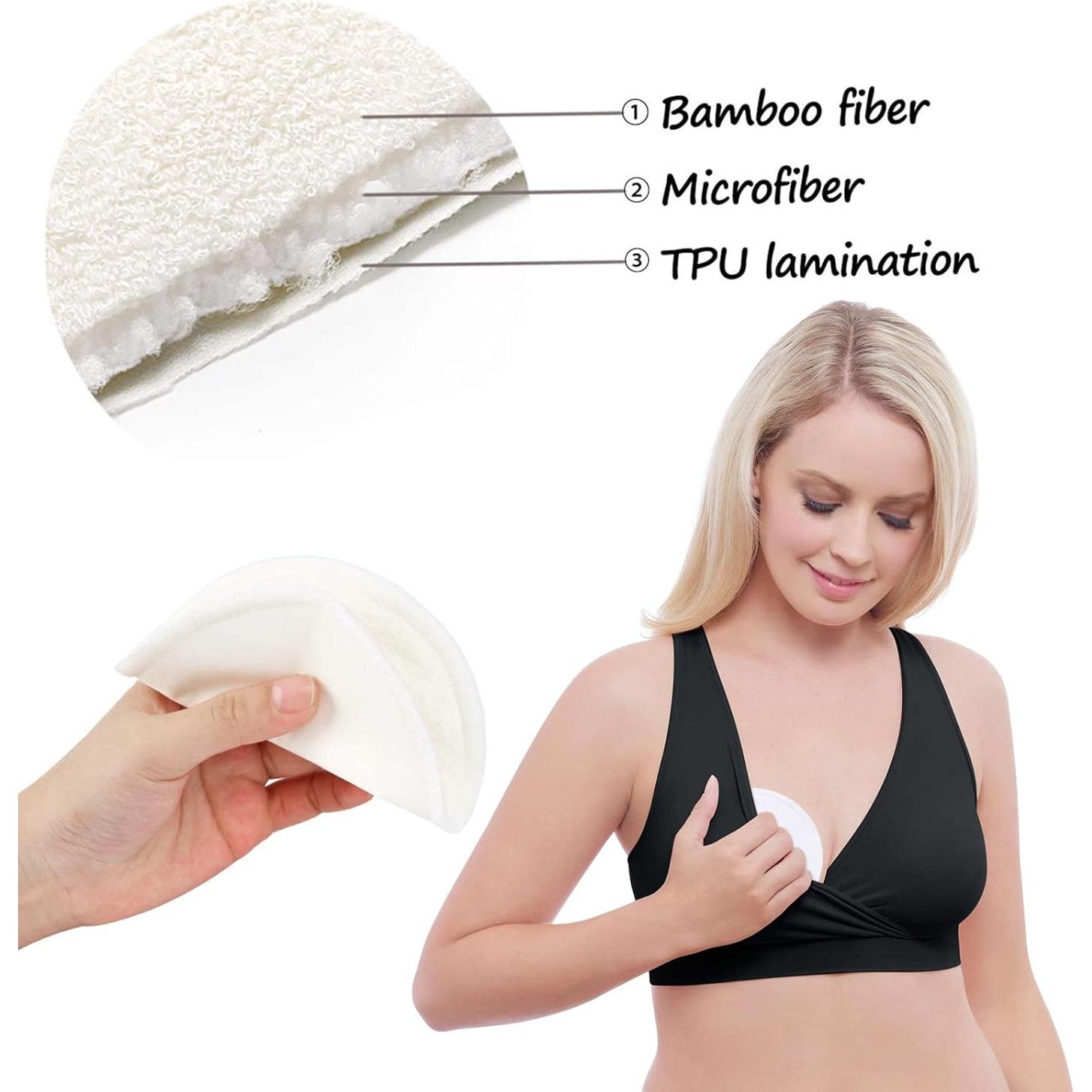 Almohadillas de Lactancia Lavables PHOGARY 14 Piezas Bambú 10 cm