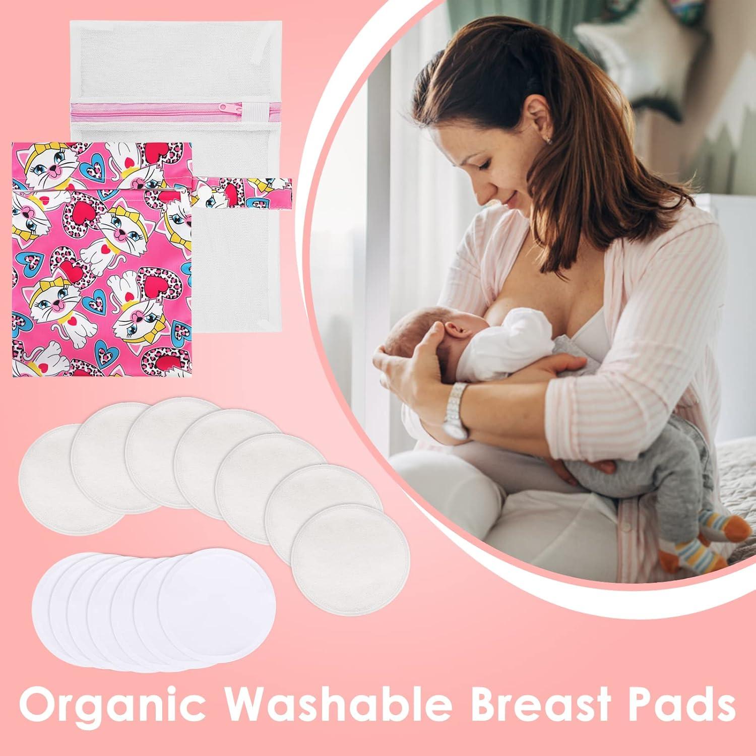 Almohadillas de Lactancia Lavables PHOGARY 14 Piezas Bambú 10 cm