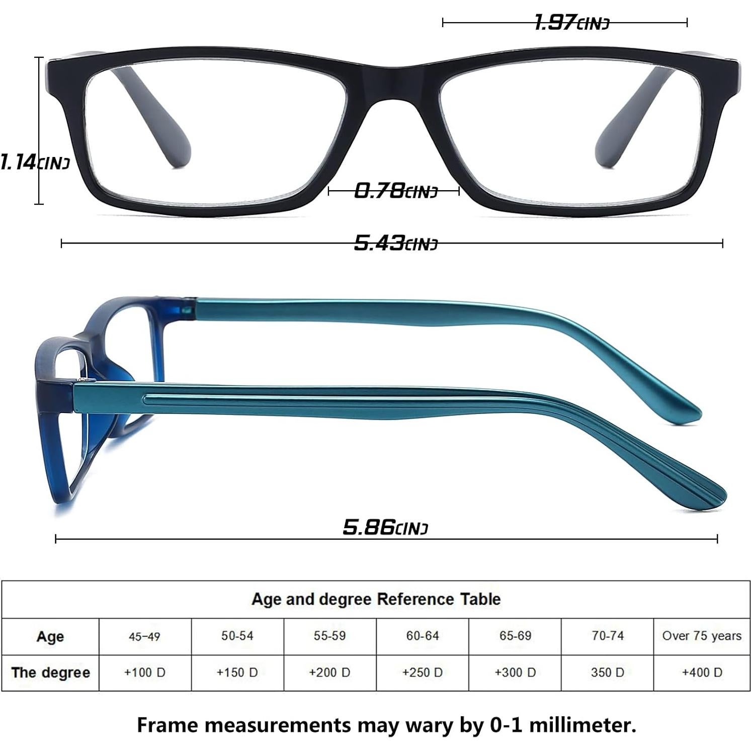 Gafas de lectura RaoOG 1.5x con bloqueo luz azul