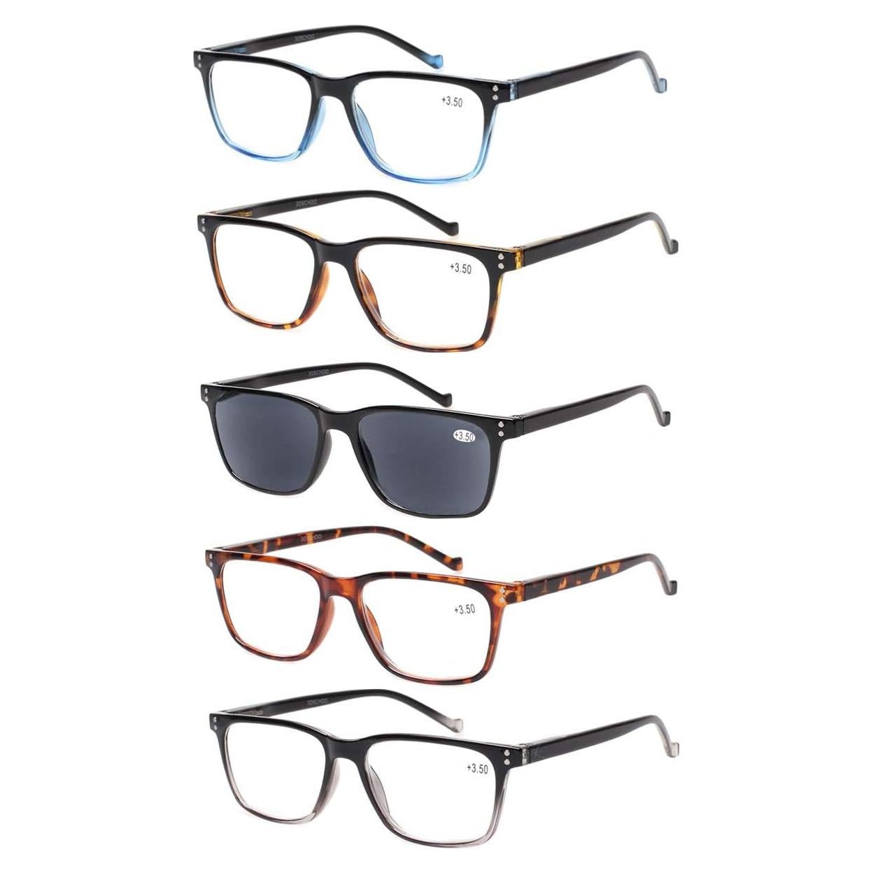 Gafas de Lectura JOSCHOO 5 Paquete Unisex 2.75x Comodidad