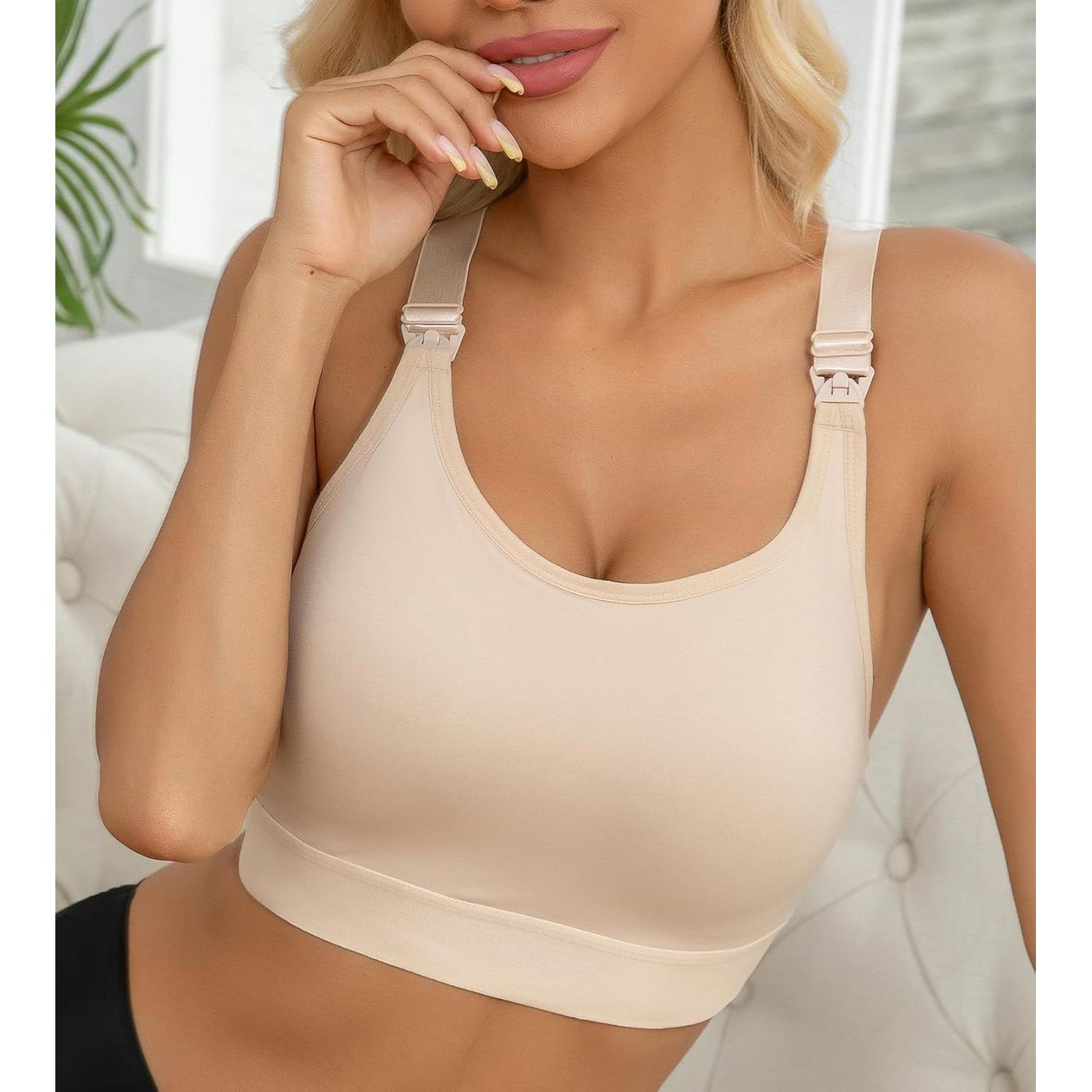 Sujetador de Lactancia Suekaphin Mediano Negro Gris Beige