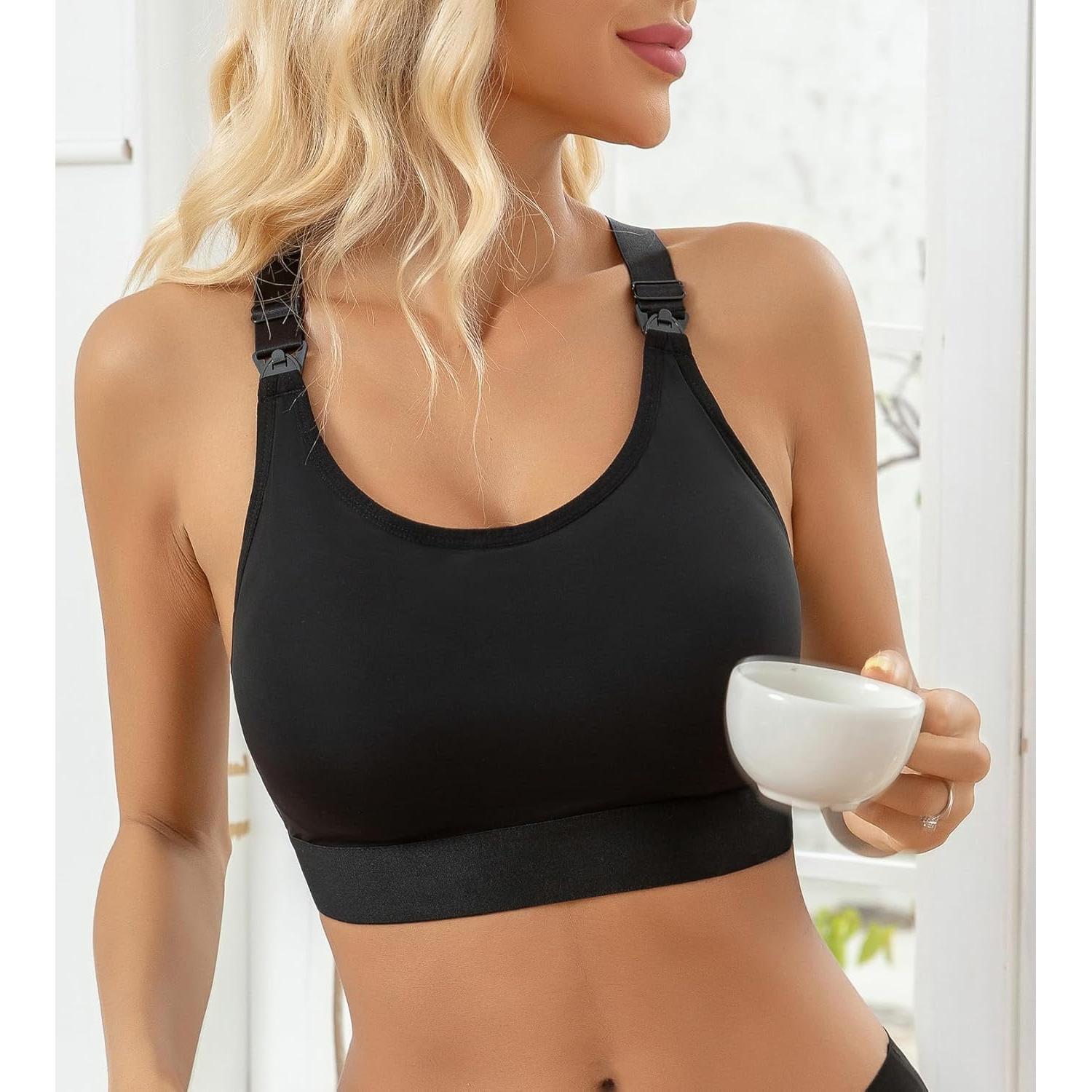 Sujetador de Lactancia Suekaphin Mediano Negro Gris Beige