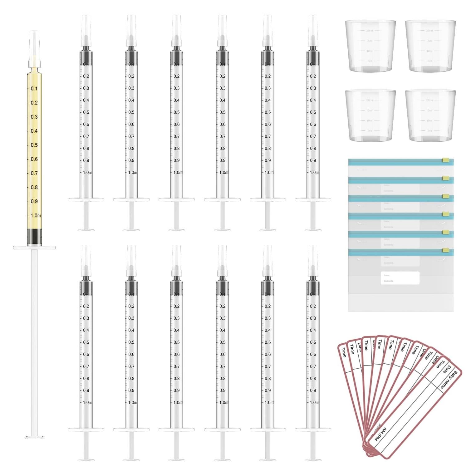 Kit Recolector de Calostro 60 Jeringas Estériles 1ml Cathill