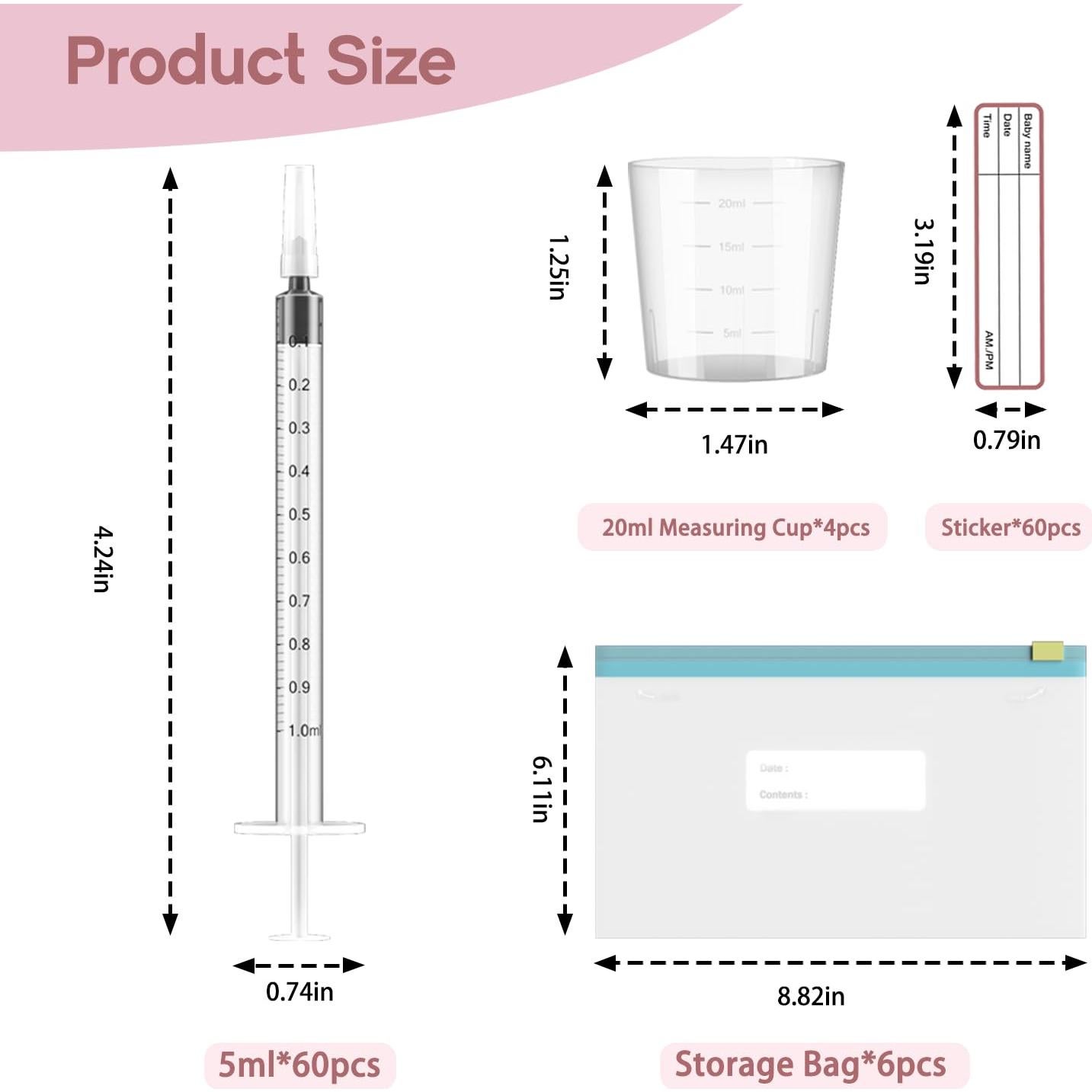 Kit Recolector de Calostro 60 Jeringas Estériles 1ml Cathill
