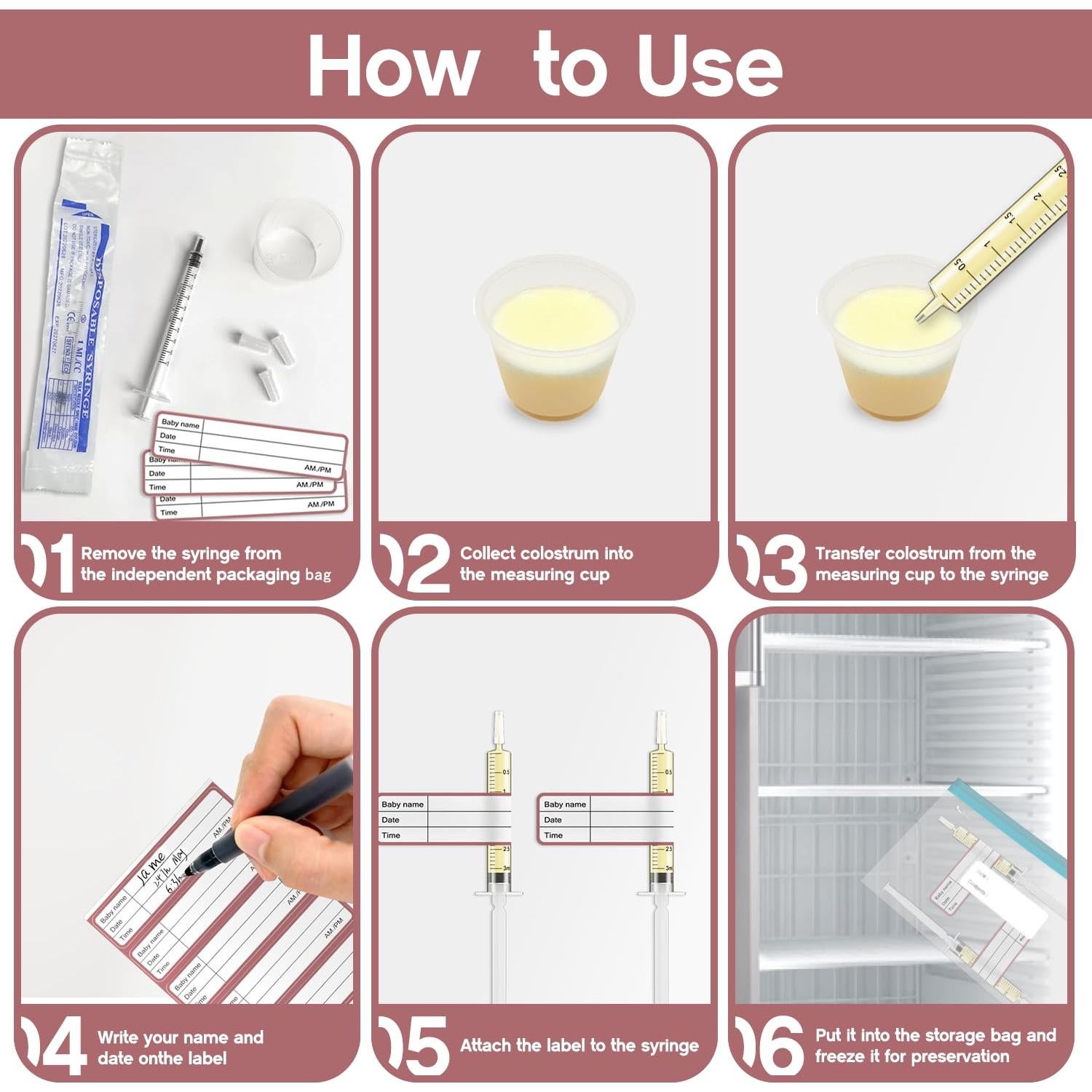 Kit Recolector de Calostro 60 Jeringas Estériles 1ml Cathill