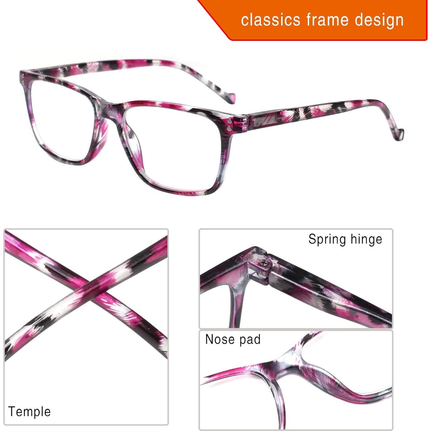 Paquete de 5 Gafas de Lectura JOSCHOO 3.5x Unisex