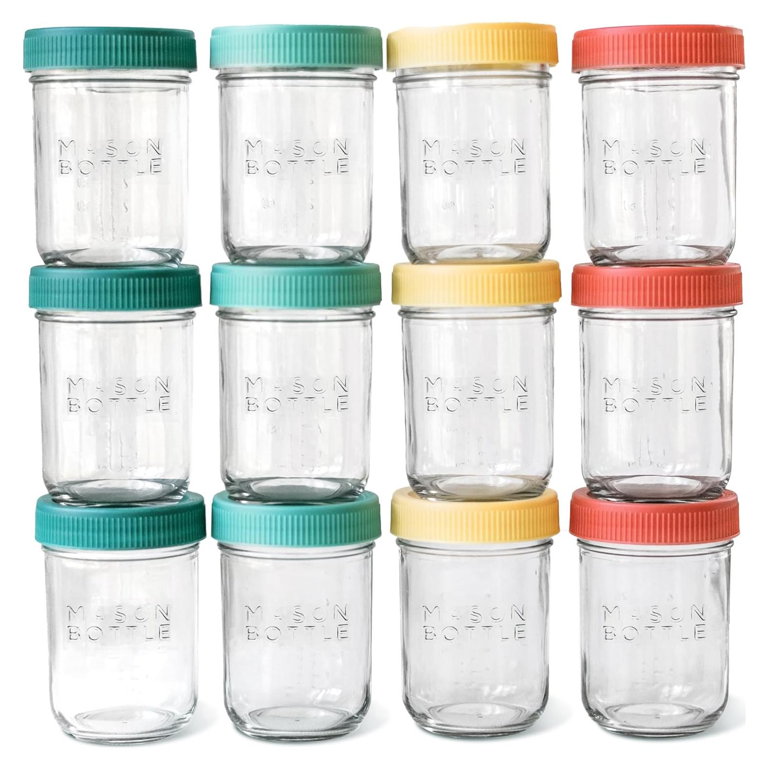 Tarros de Almacenamiento de Leche Materna Mason Bottle 8oz - Paquete de 12