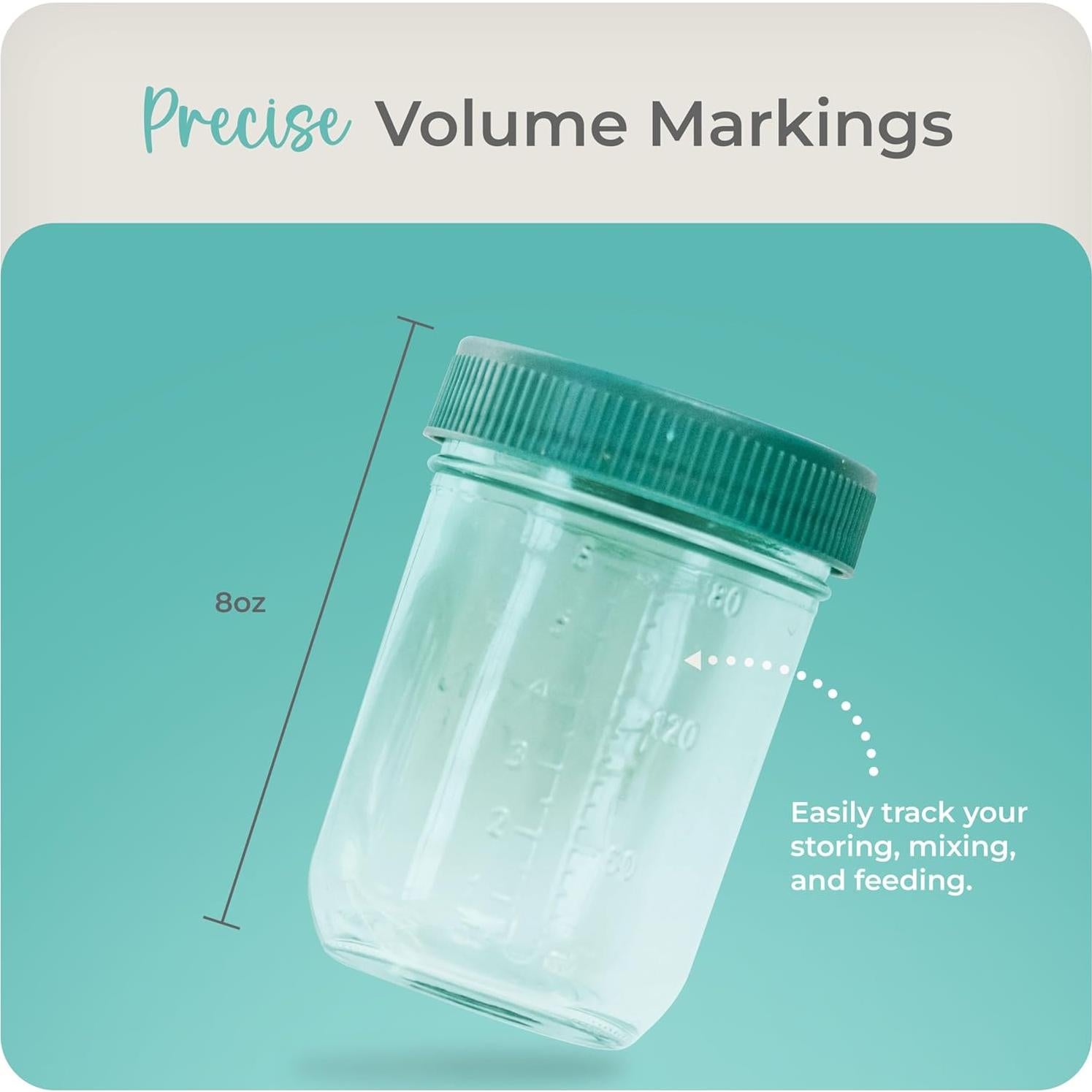 Tarros de Almacenamiento de Leche Materna Mason Bottle 8oz - Paquete de 12