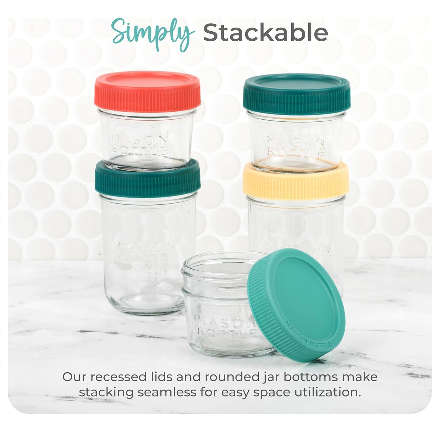 Tarros de Almacenamiento de Leche Materna Mason Bottle 8oz - Paquete de 12