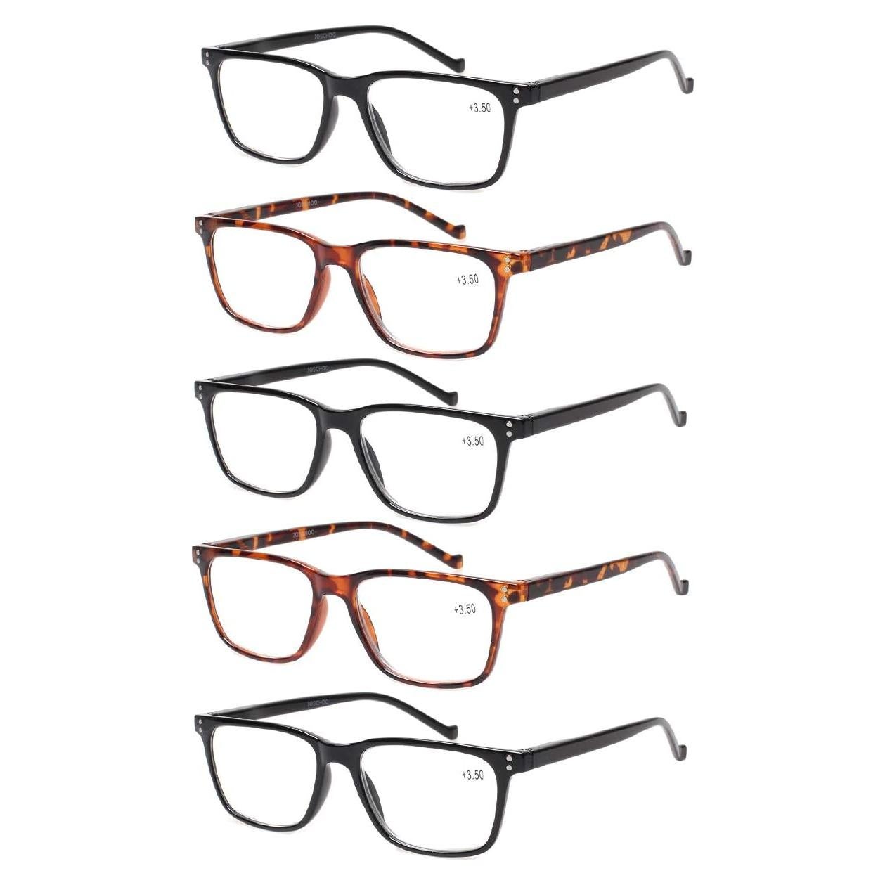 Gafas de Lectura JOSCHOO 5 Paquete Unisex 1.75x Cómodas