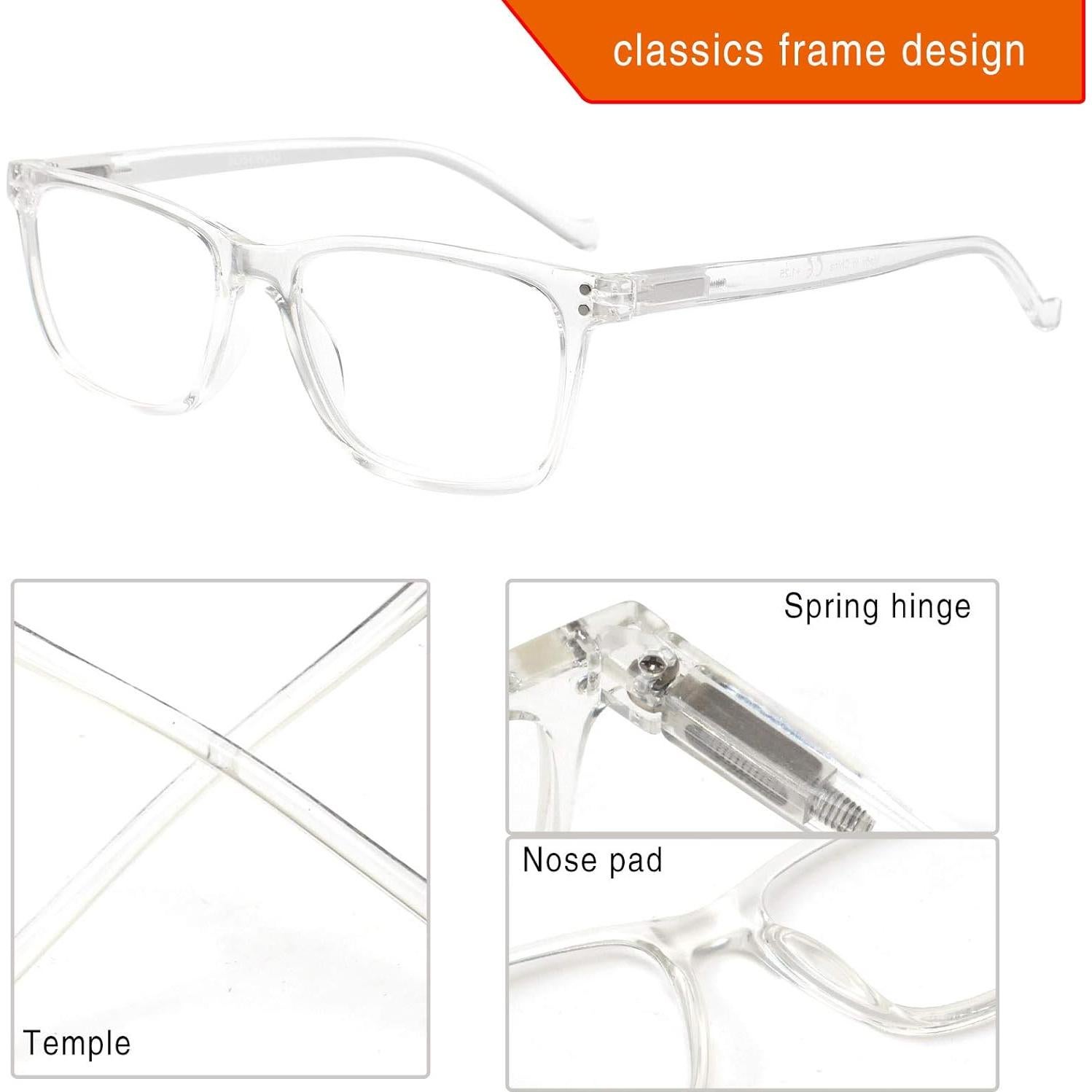 Gafas de Lectura JOSCHOO 5 Paquete Unisex 3.5x Cómodas