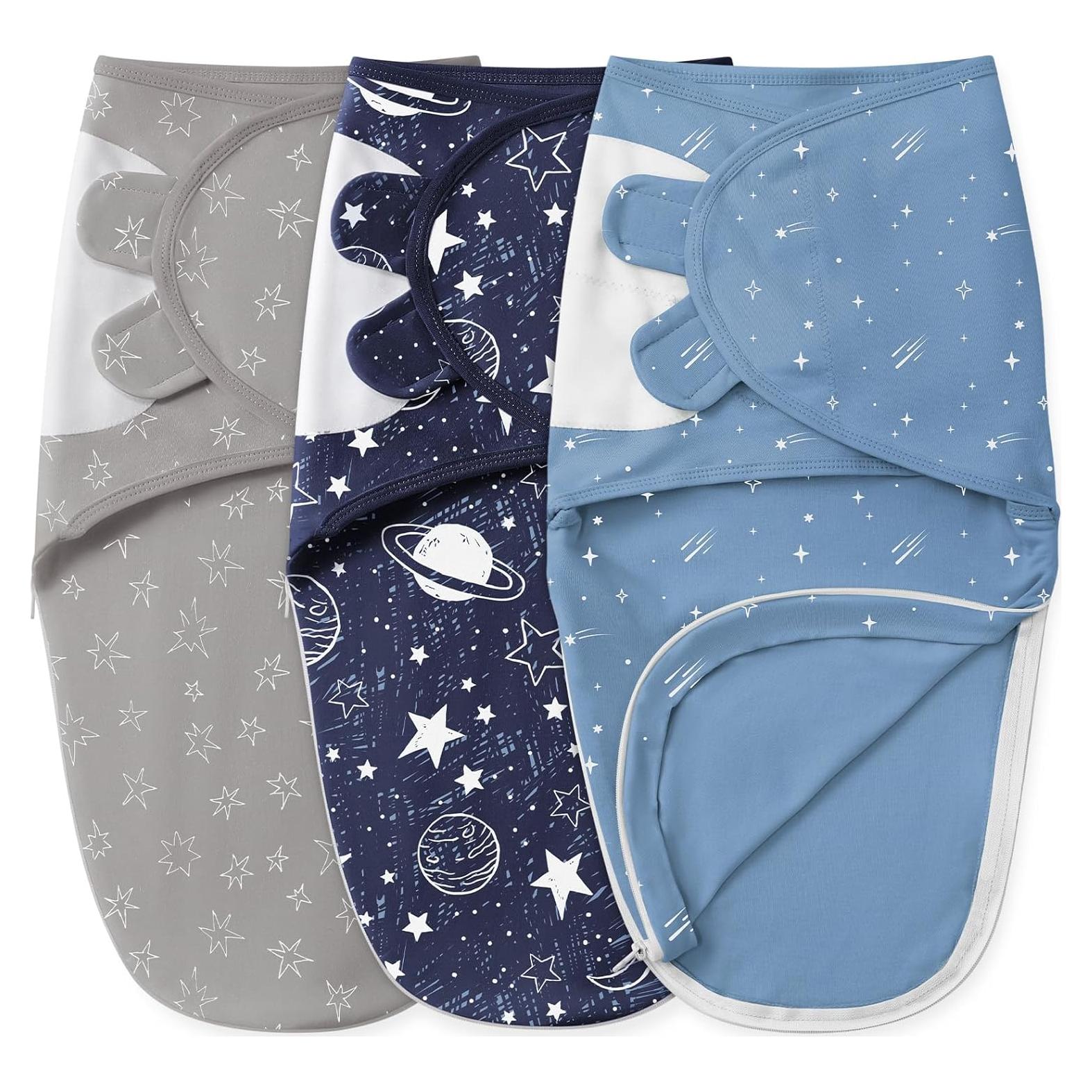 Sacos de Saco para Bebés Unnivoll 0-3 Meses Algodón Planeta Azul