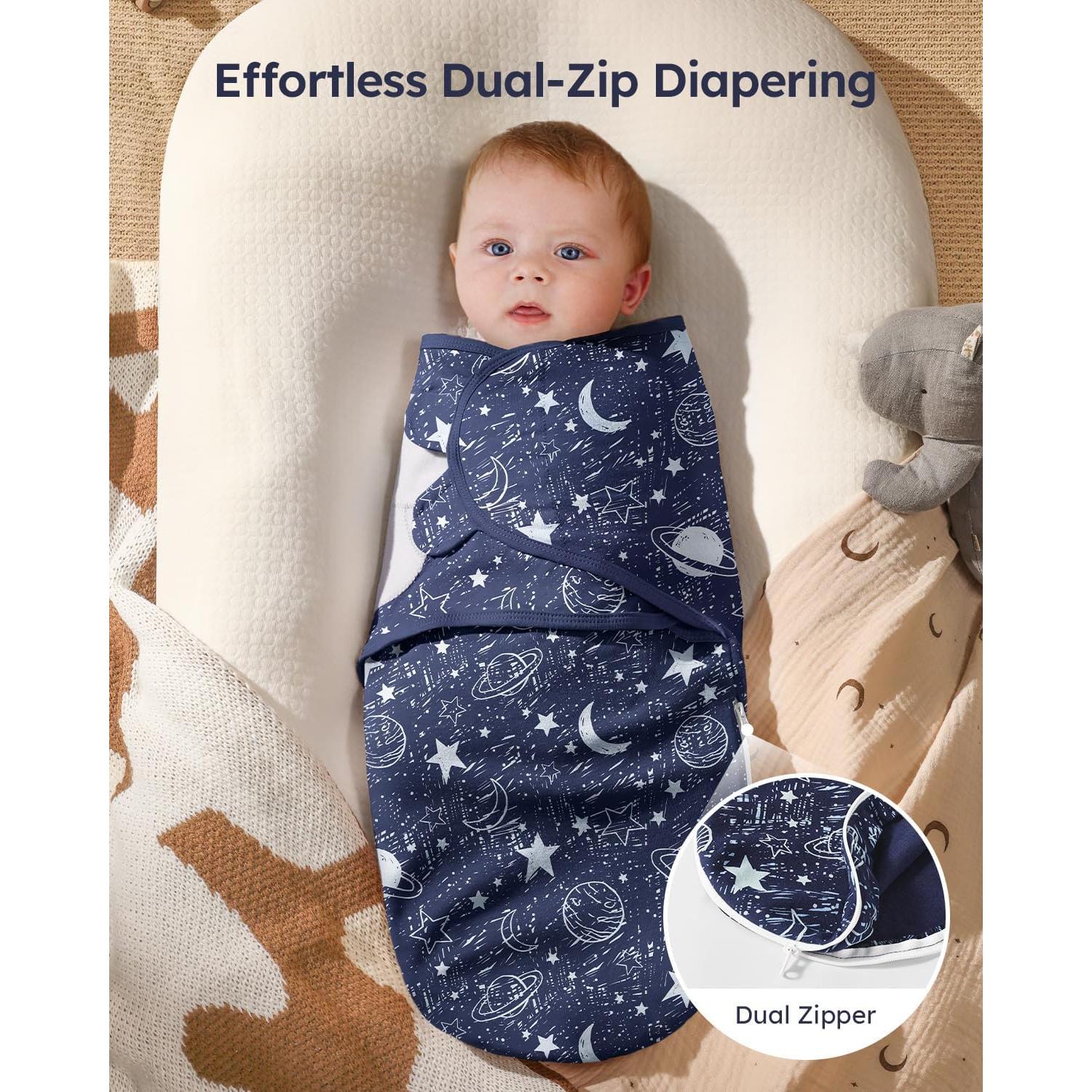 Sacos de Saco para Bebés Unnivoll 0-3 Meses Algodón Planeta Azul