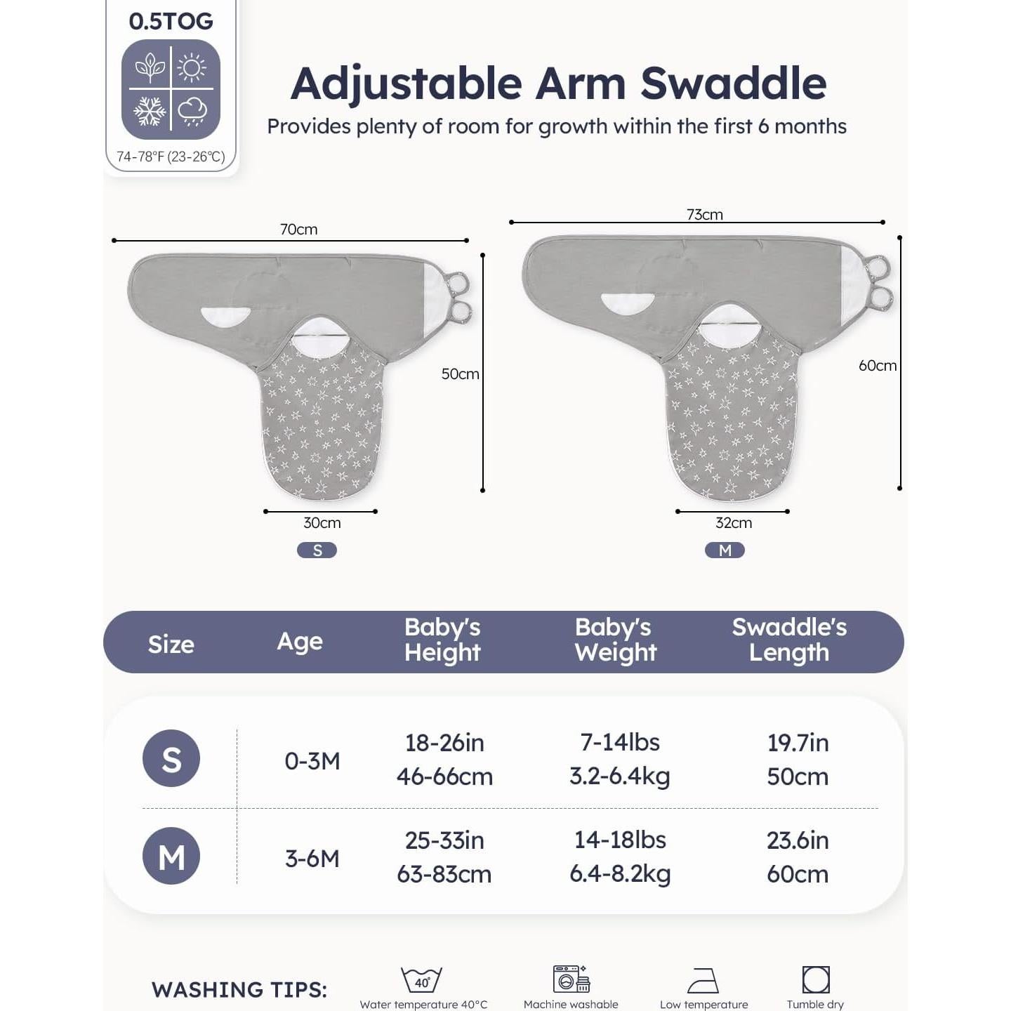 Sacos de Saco para Bebés Unnivoll 0-3 Meses Algodón Planeta Azul