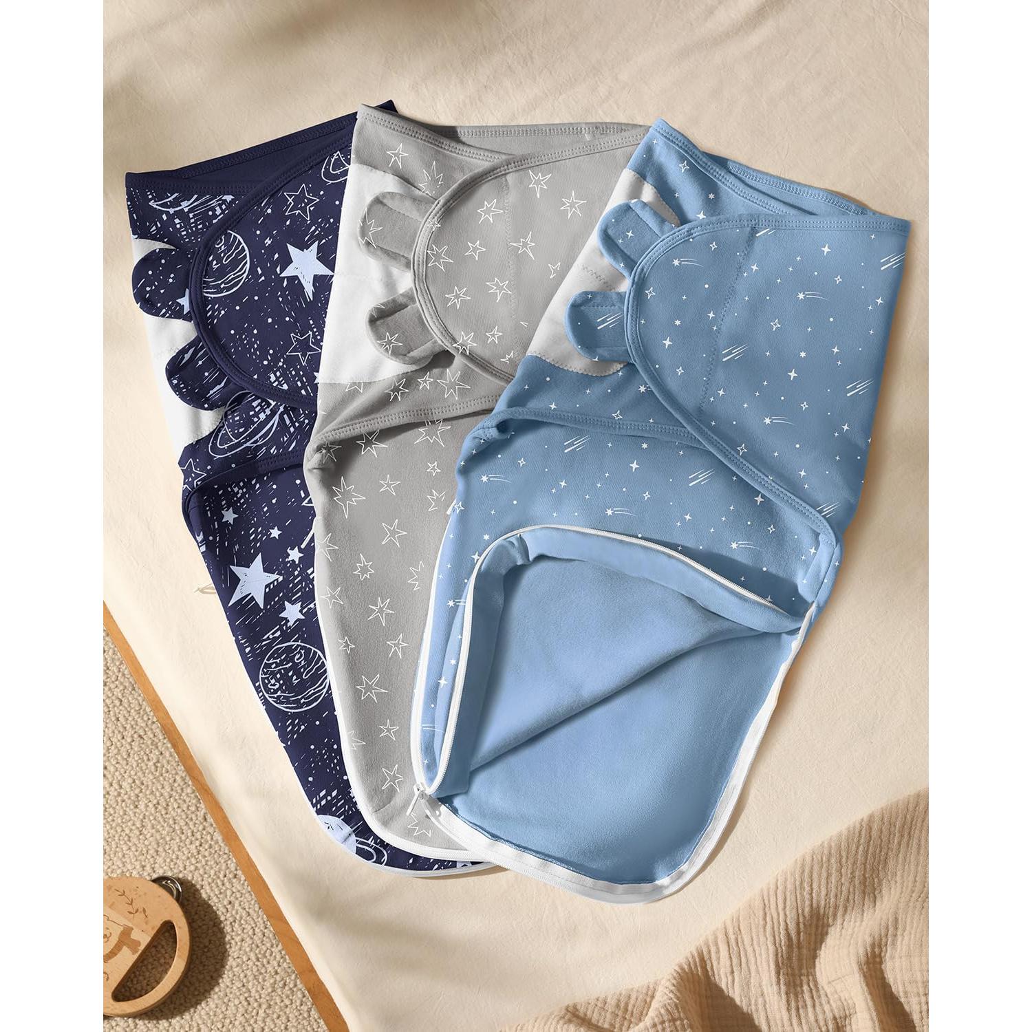 Sacos de Saco para Bebés Unnivoll 0-3 Meses Algodón Planeta Azul