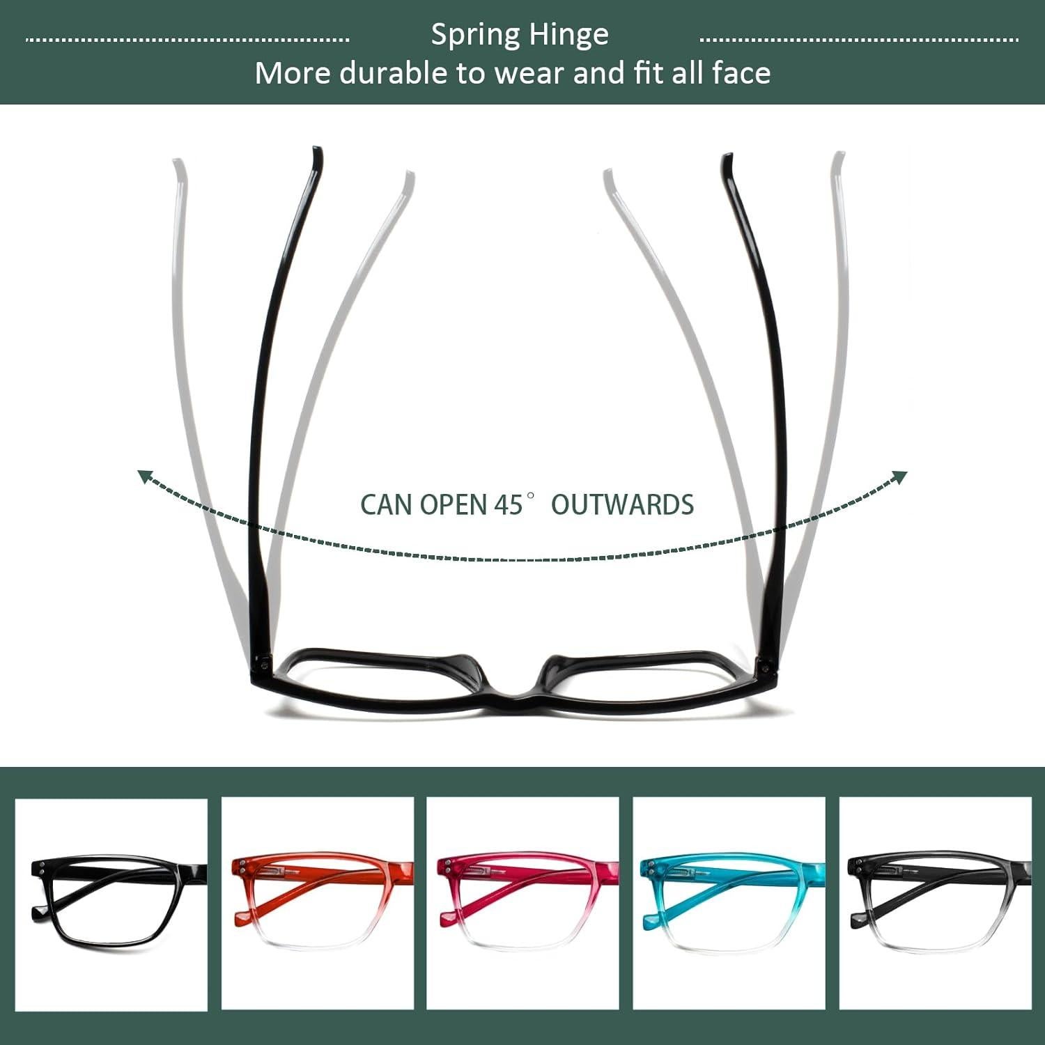 Gafas de Lectura JOSCHOO 5 Paquete 2.25x Unisex Colores