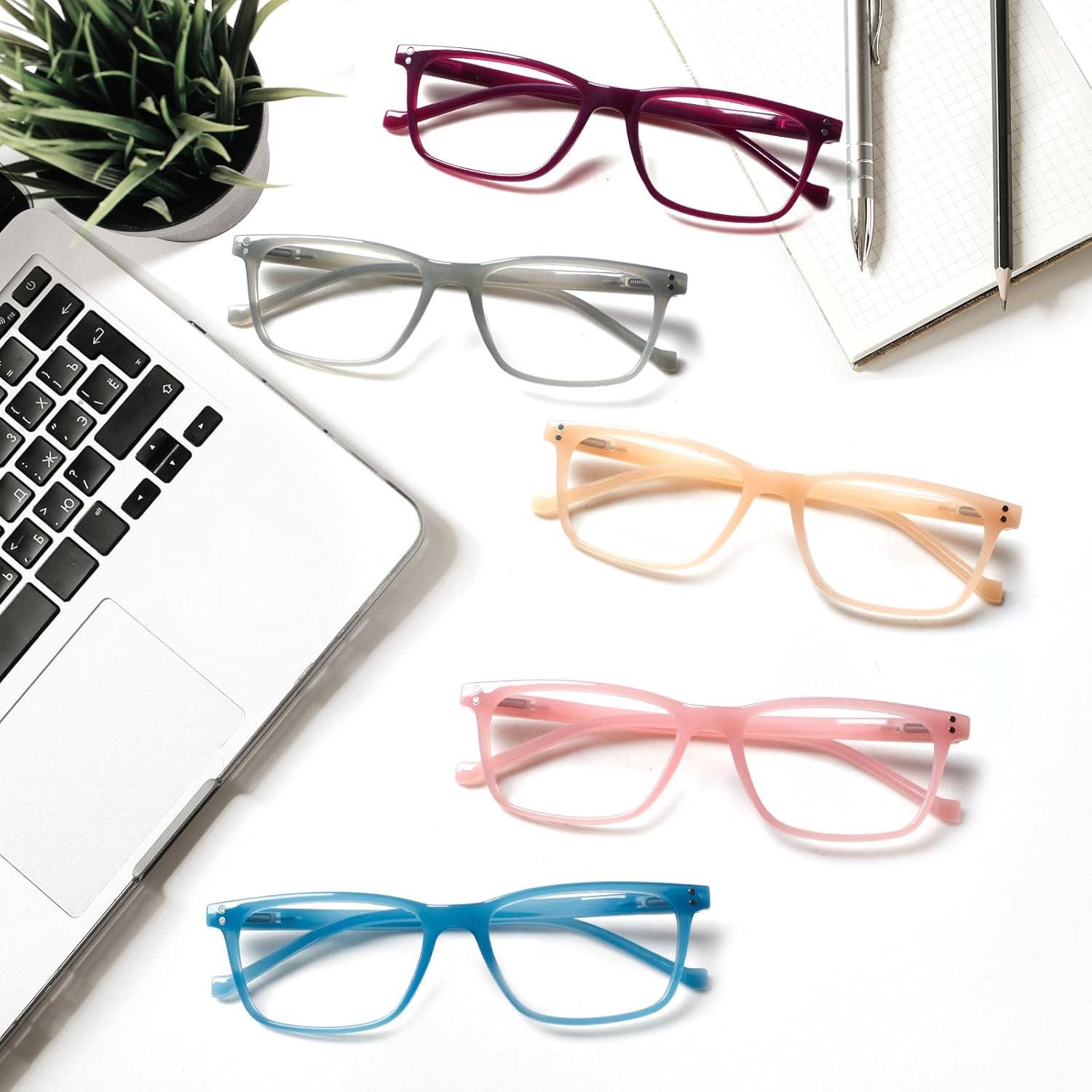 Gafas de Lectura JOSCHOO 5 Piezas Anti Luz Azul 2.5x