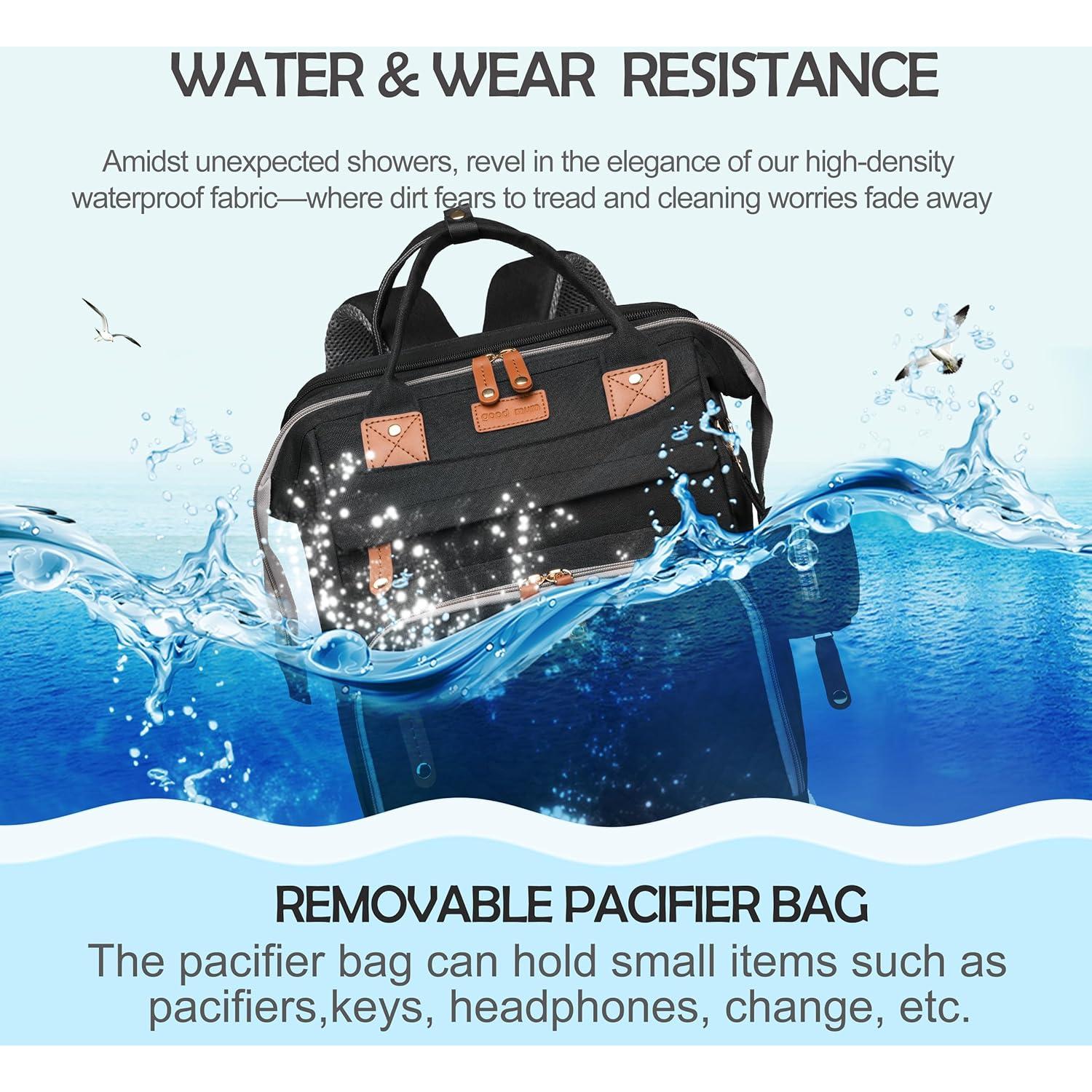 Bolsa de Pañales Multifuncional CESAILT Negra 26L Impermeable