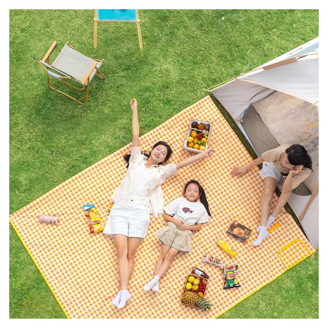 Manta de Picnic K Y KANGYUN Amarilla 203x152cm Impermeable