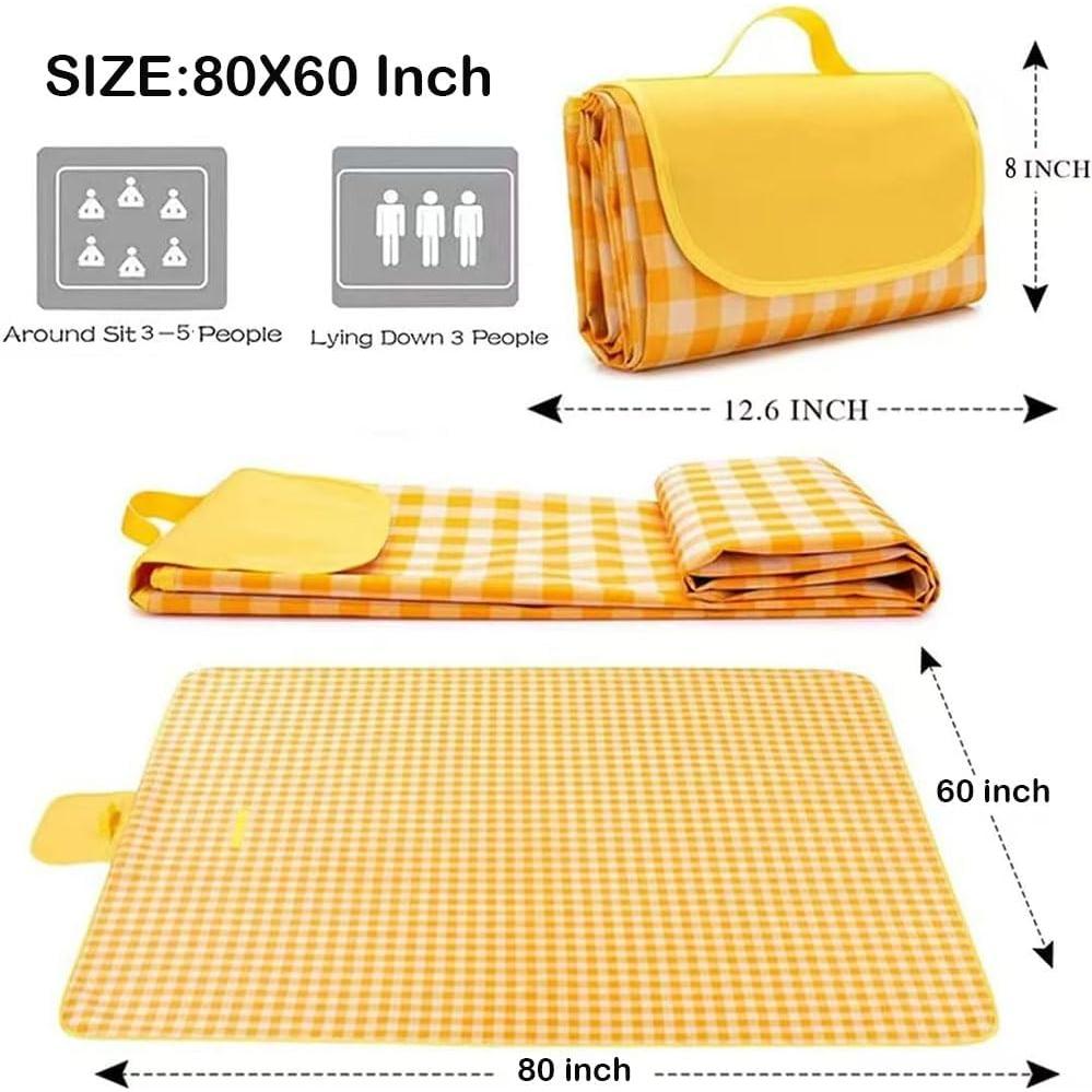Manta de Picnic K Y KANGYUN Amarilla 203x152cm Impermeable