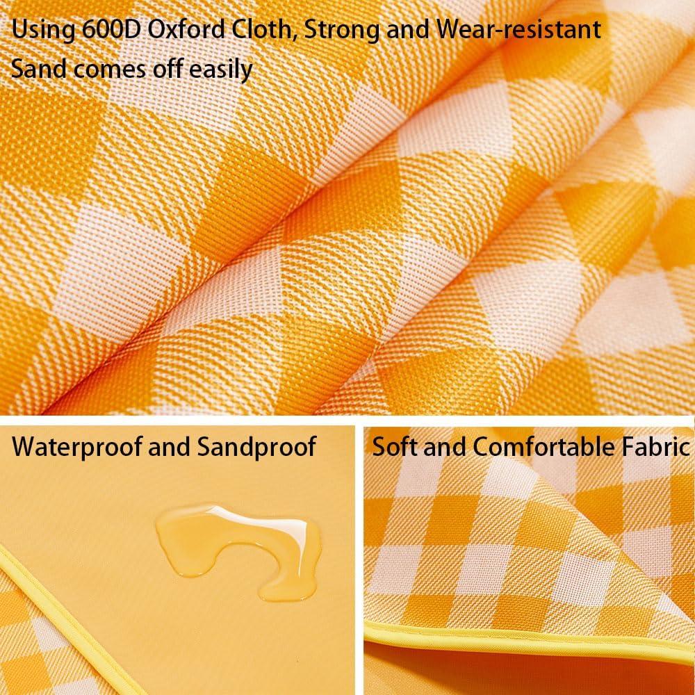 Manta de Picnic K Y KANGYUN Amarilla 203x152cm Impermeable