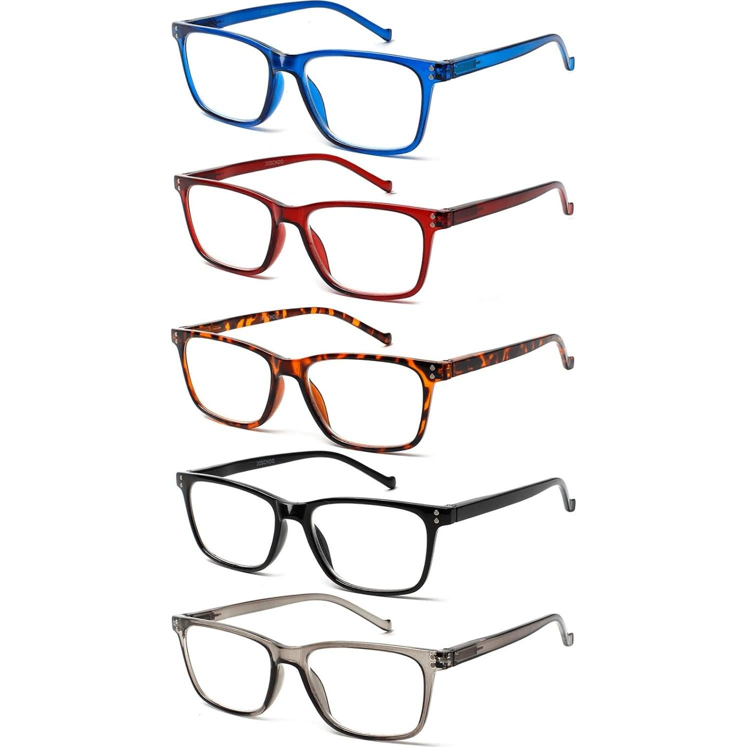 Gafas de Lectura JOSCHOO 5 Paquete 3.5x Unisex Colores