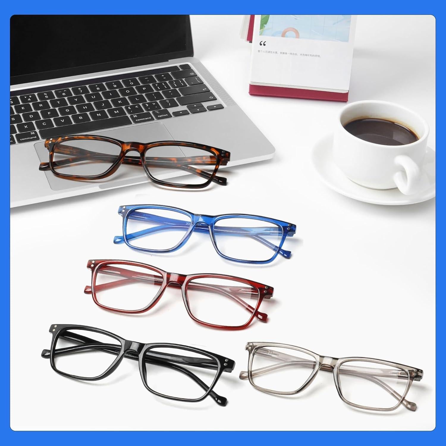 Gafas de Lectura JOSCHOO 5 Paquete 3.5x Unisex Colores