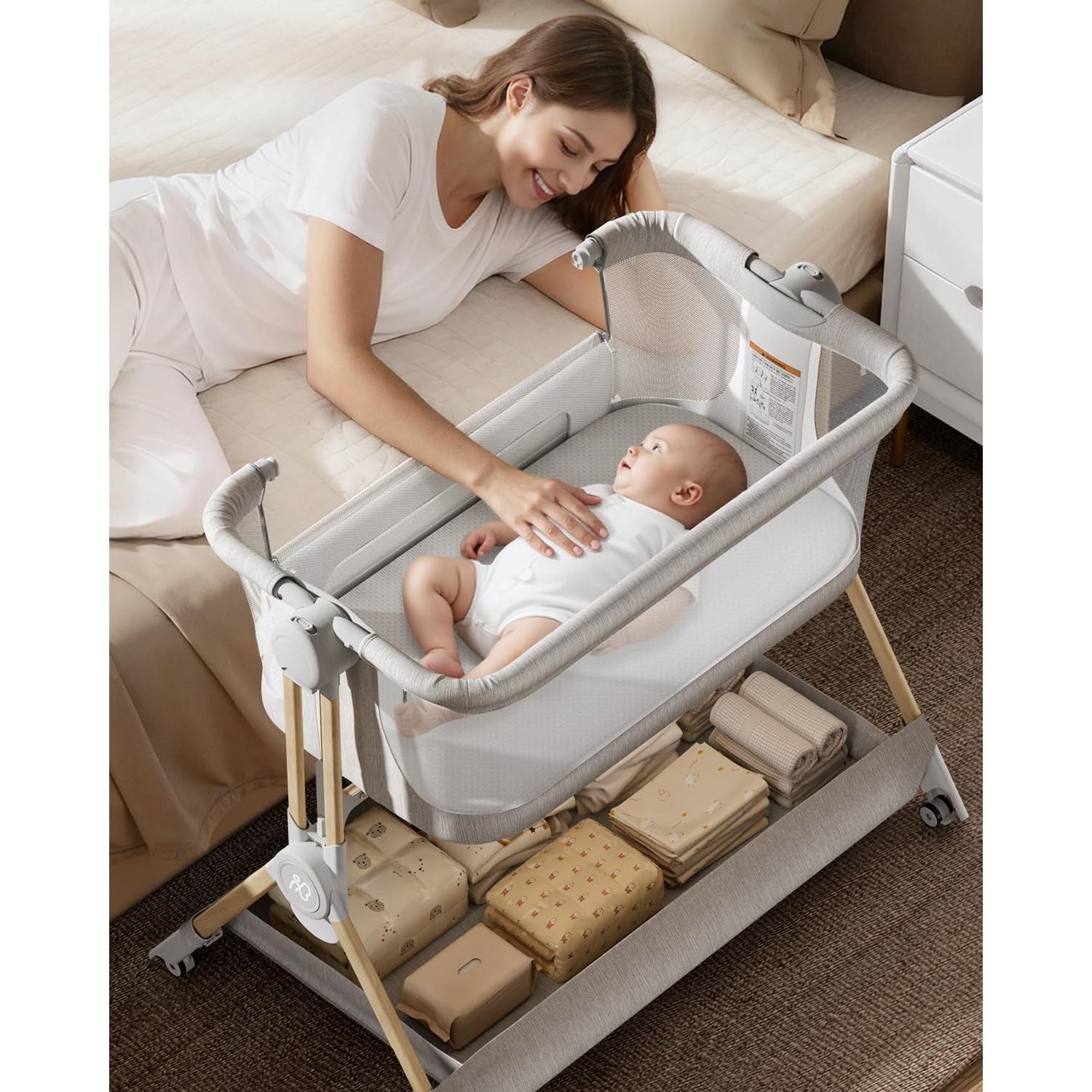 Cuna Plegable 3 en 1 ANGELBLISS con Altura Ajustable y Malla