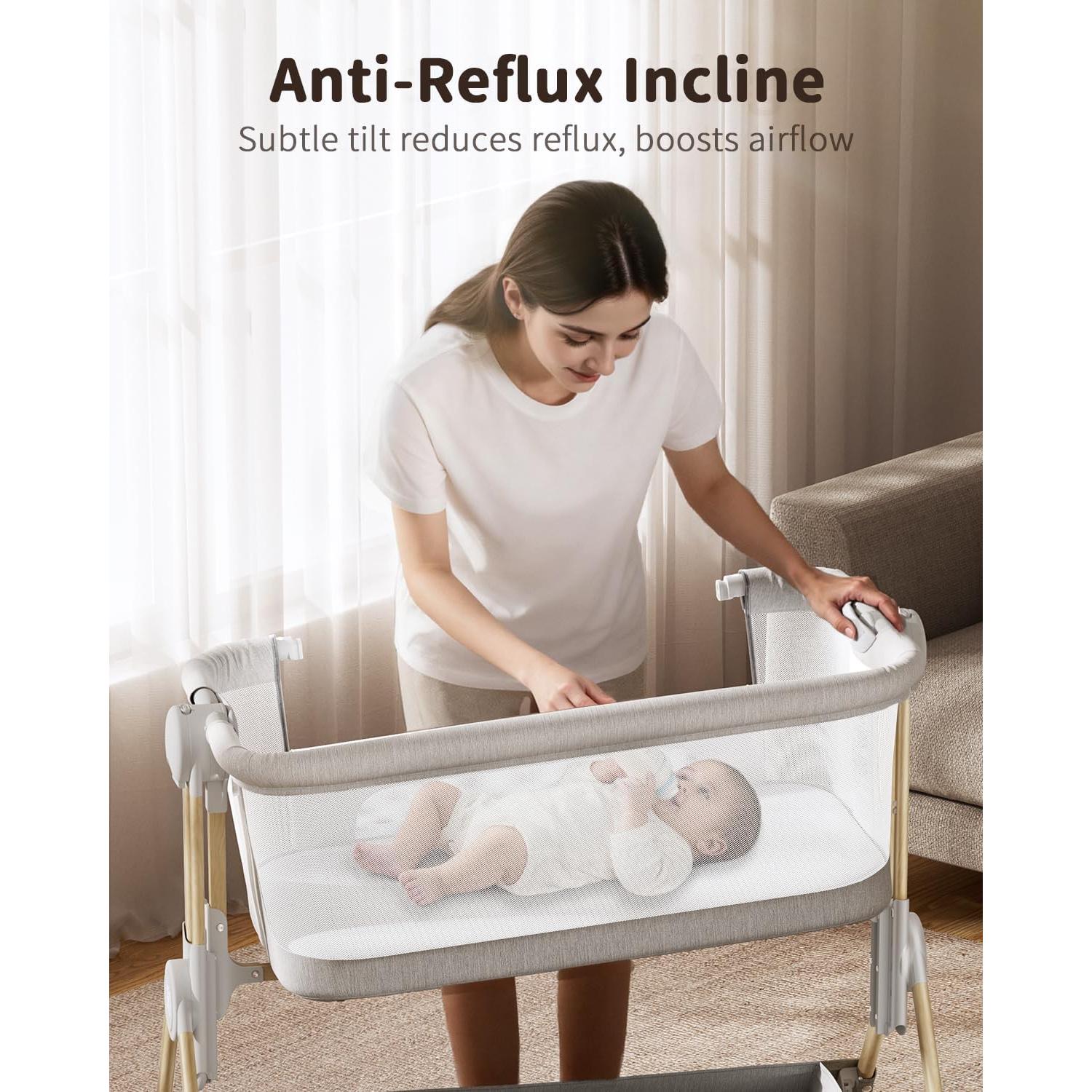 Cuna Plegable 3 en 1 ANGELBLISS con Altura Ajustable y Malla