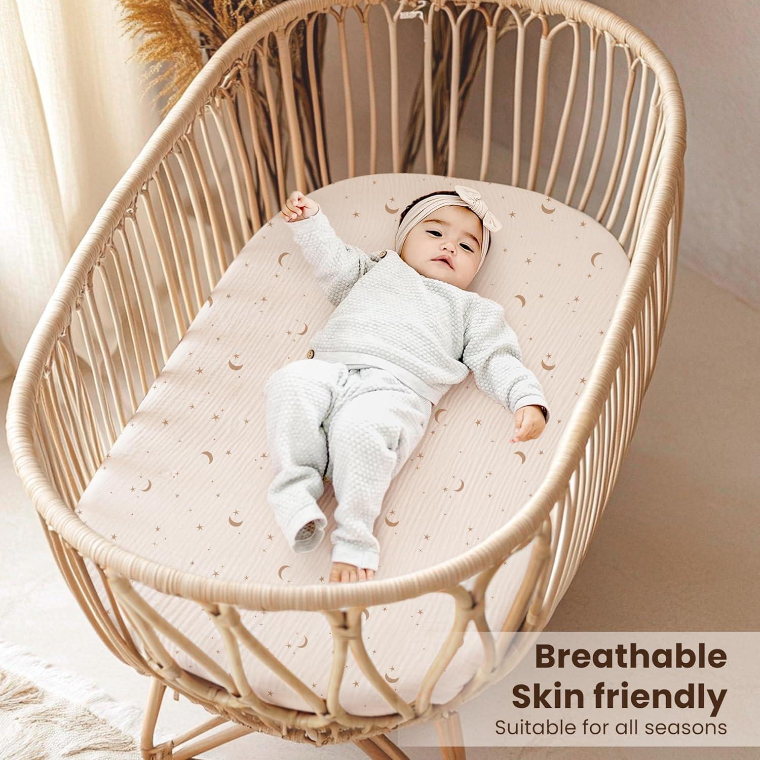 Sábanas de Muselina para Cuna Konssy 100% Algodón 2 Piezas